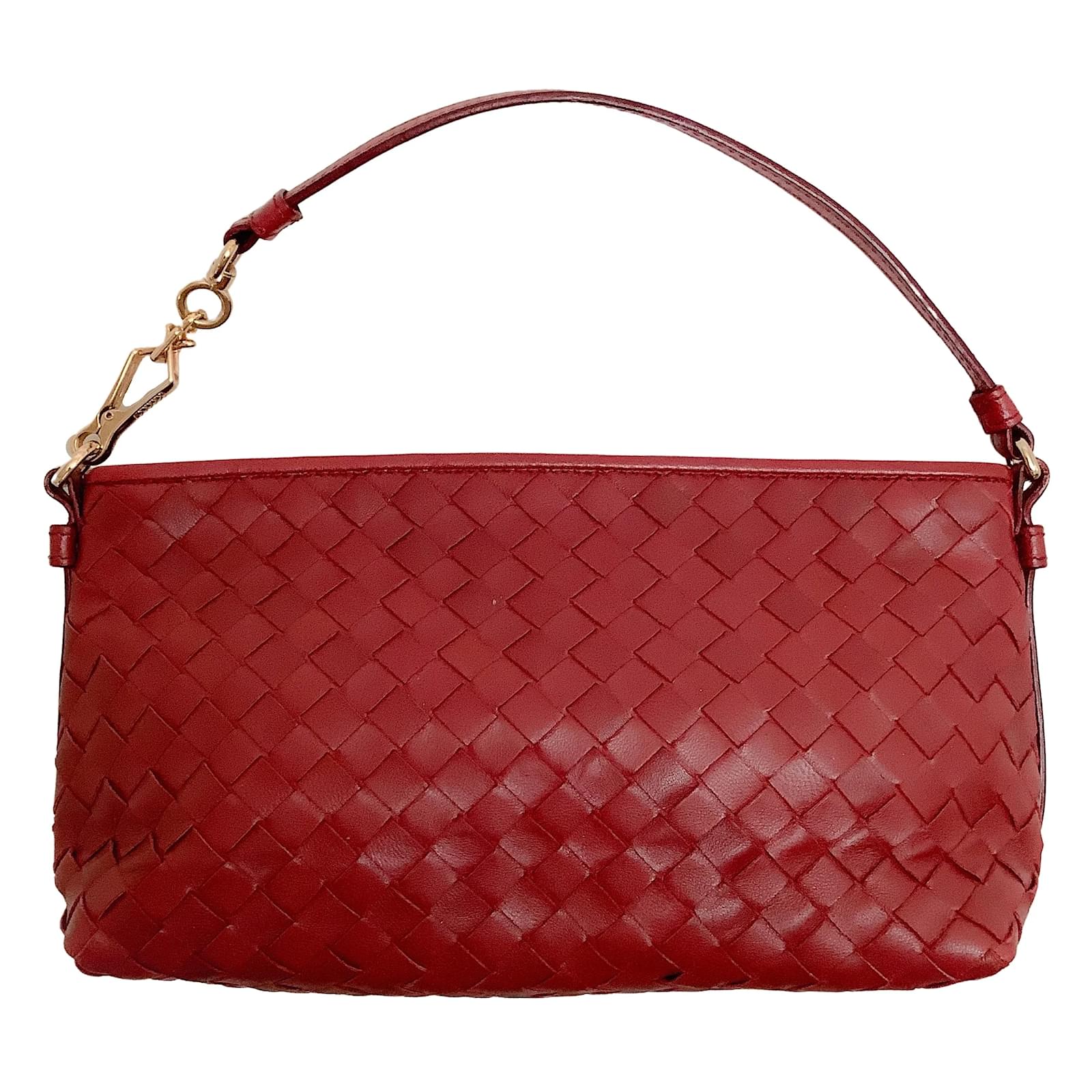 Bottega Veneta Wine Intrecciato Leather Small Bag Red Ref.938084 - Joli 