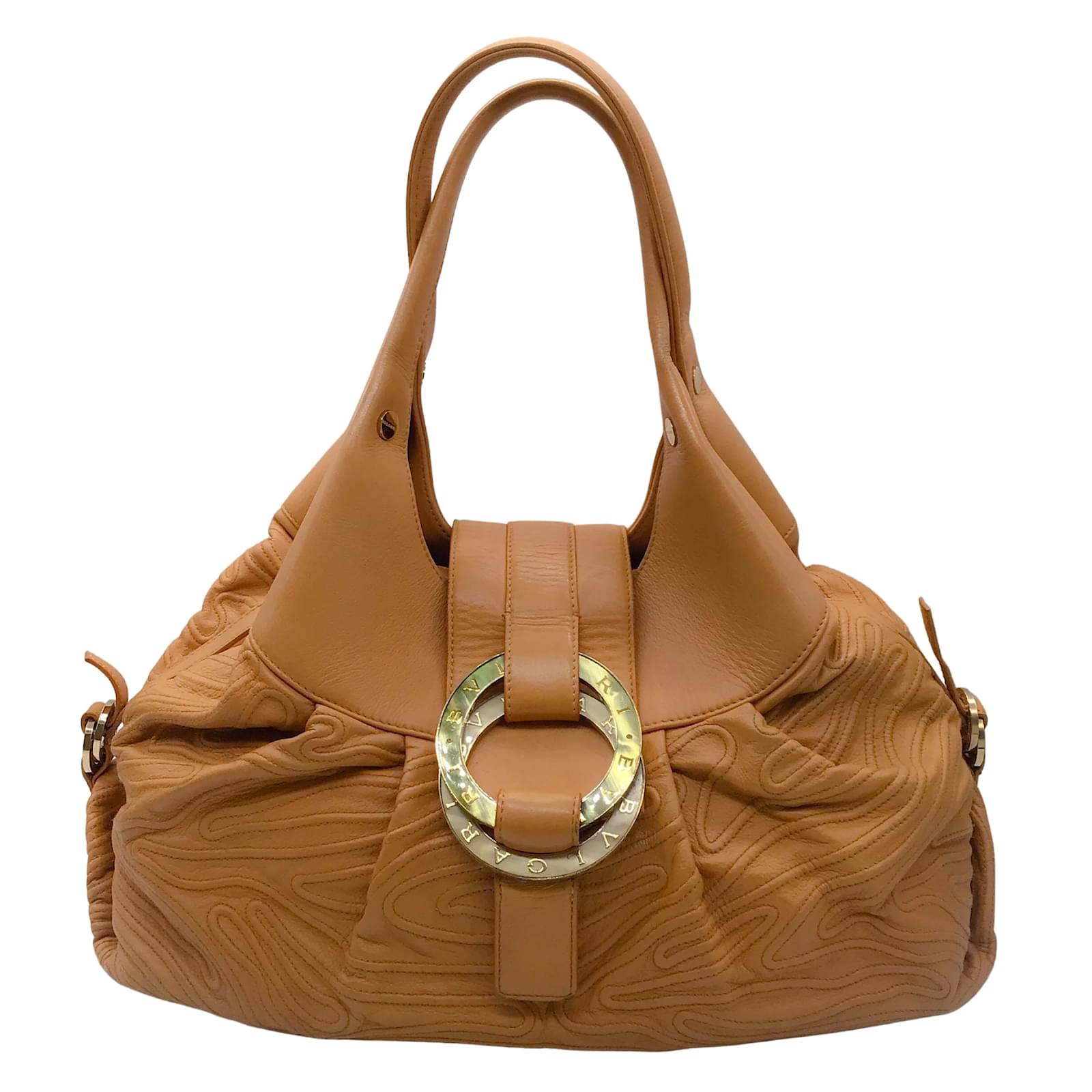 Bulgari Bvlgari Beige Leather Chandra Hobo Bag ref.938134 Joli