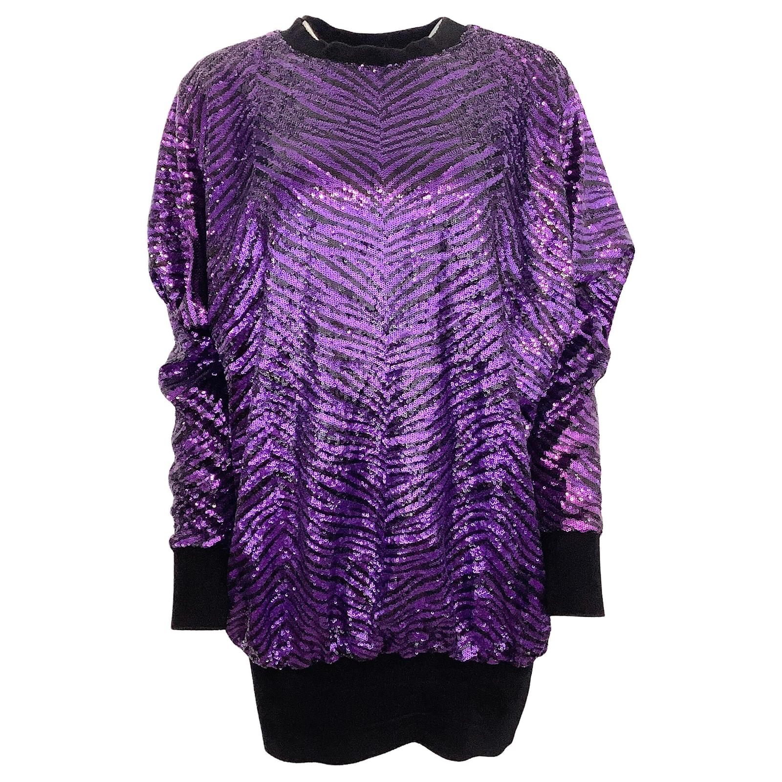 purple and black sweater dress Snapback Sweater Dress (PURPLE) main image 0