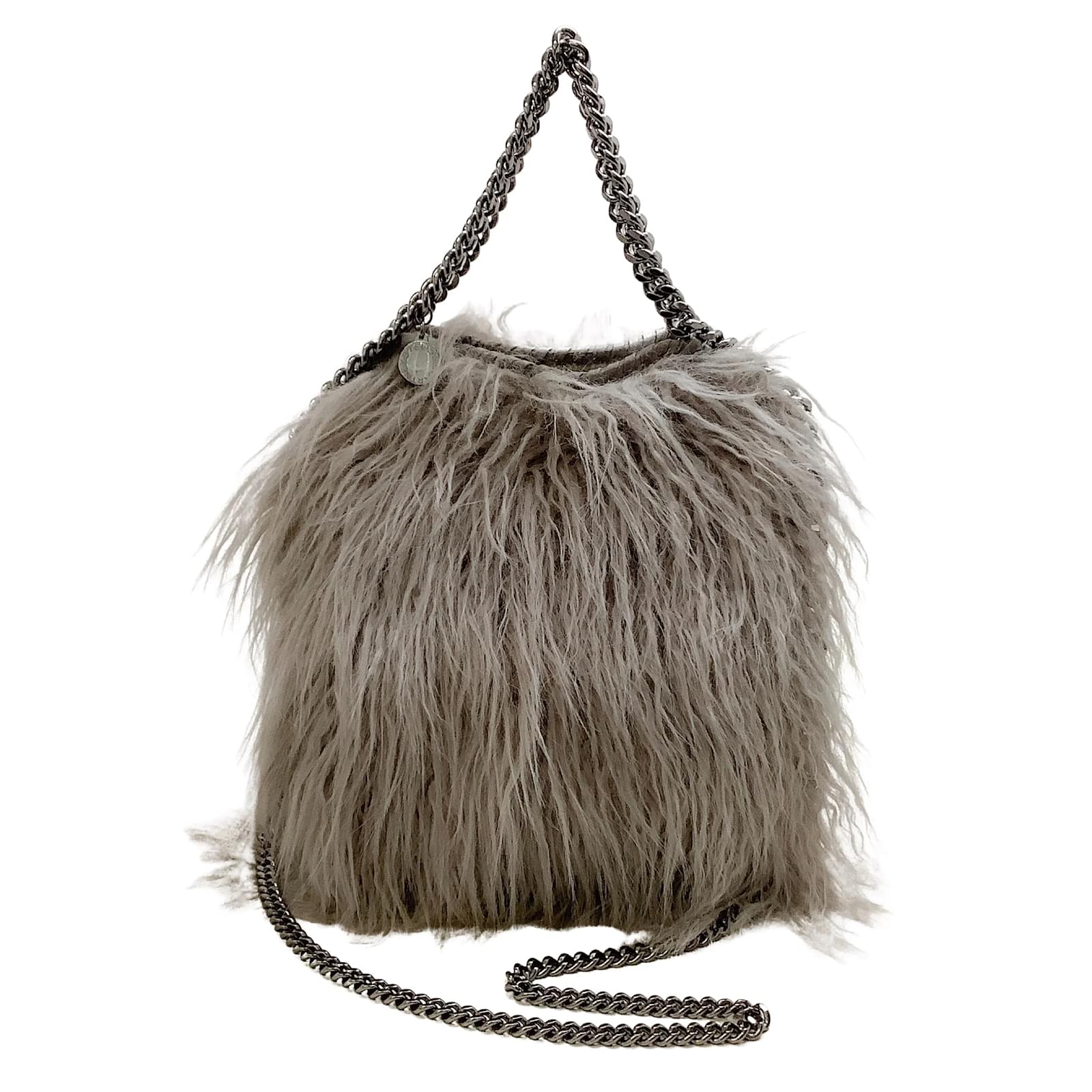 Stella Mc Cartney Stella McCartney Taupe Fur Free Falabella Bag Grey Faux  fur ref.938521 - Joli Closet