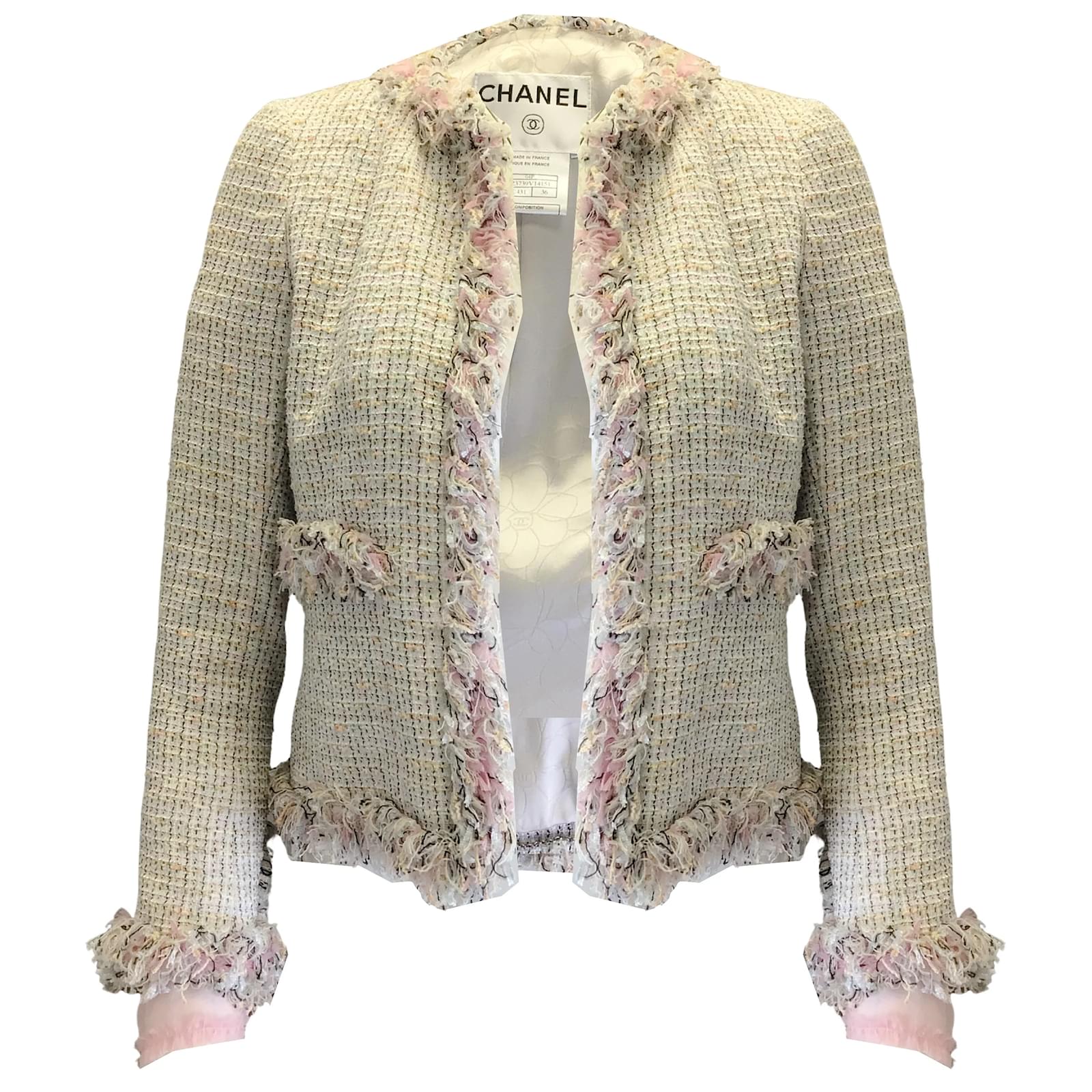 Chanel Pink Tweed Jacket For Sale at 1stDibs