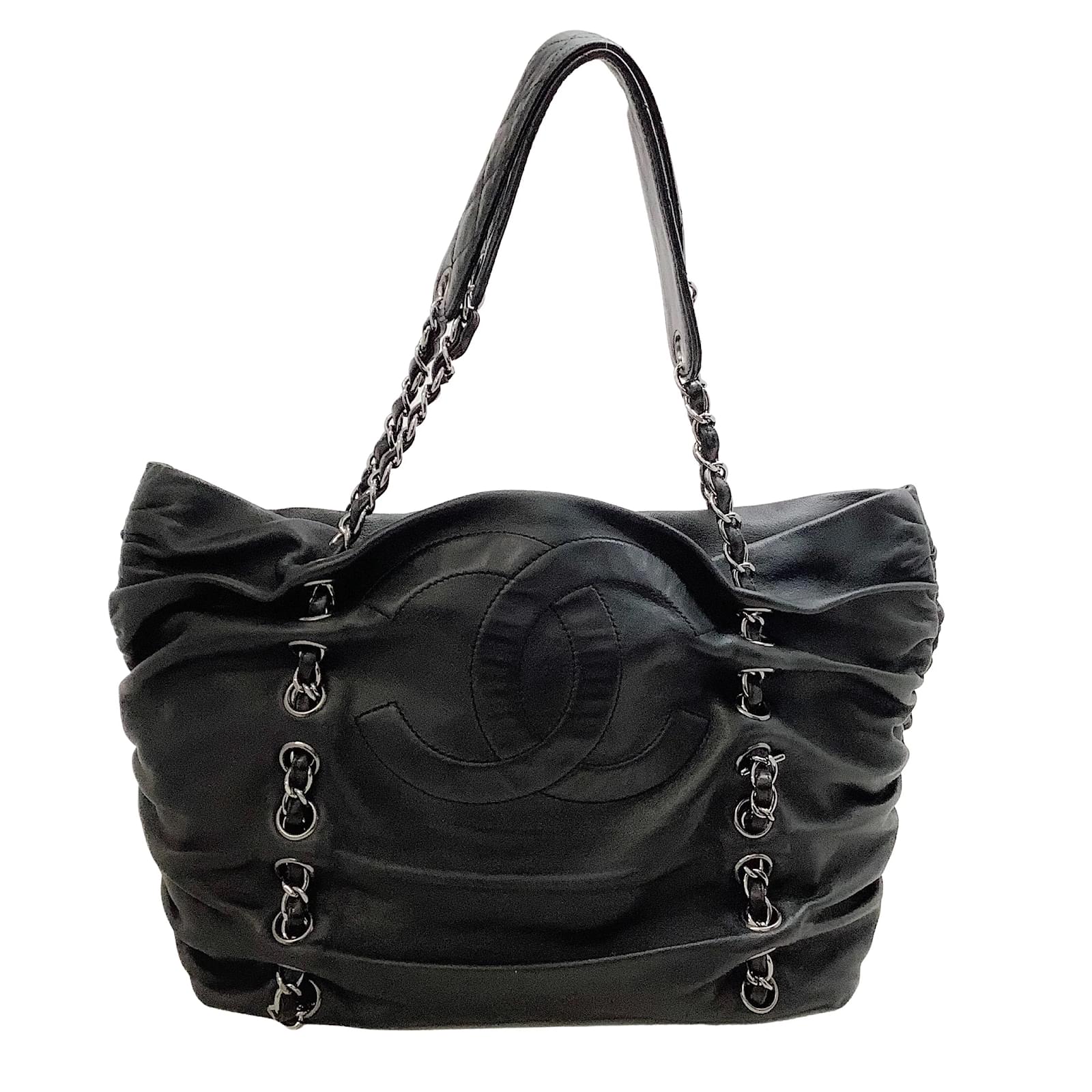 Chanel Black Leather Modern Chain Tote Chanel