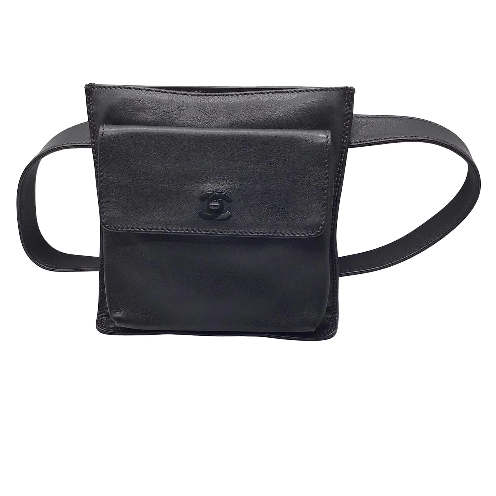 Chanel Vintage Black Leather Belt Bag ref.939053 - Joli Closet