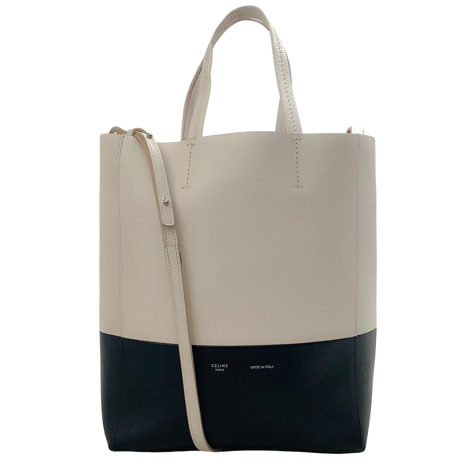 Celine Beige Grained Leather Small Vertical Cabas Tote Celine