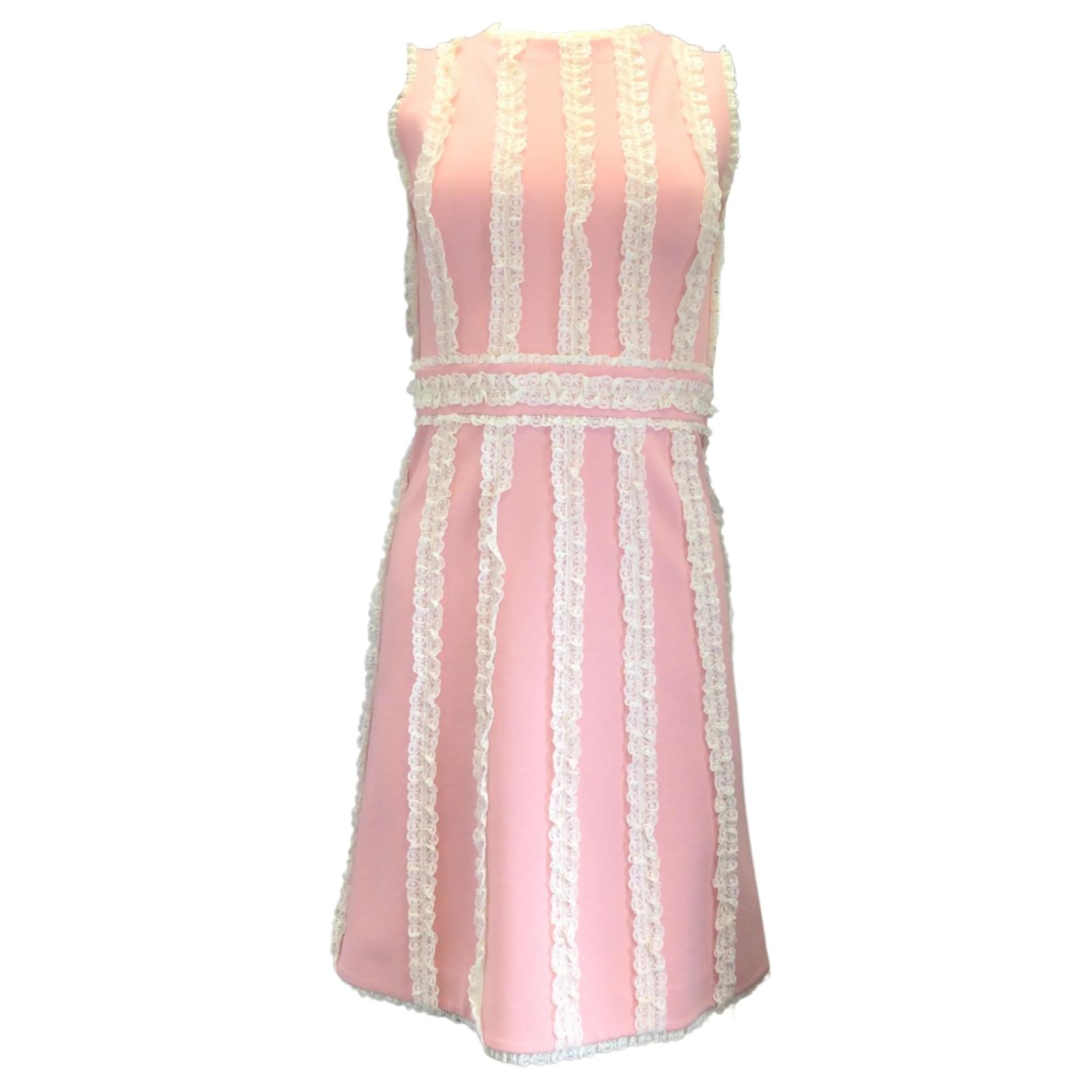 Gucci Pink / Ivory Lace Detail Sleeveless Stretchy Knit Dress (Sold) - Joli  Closet