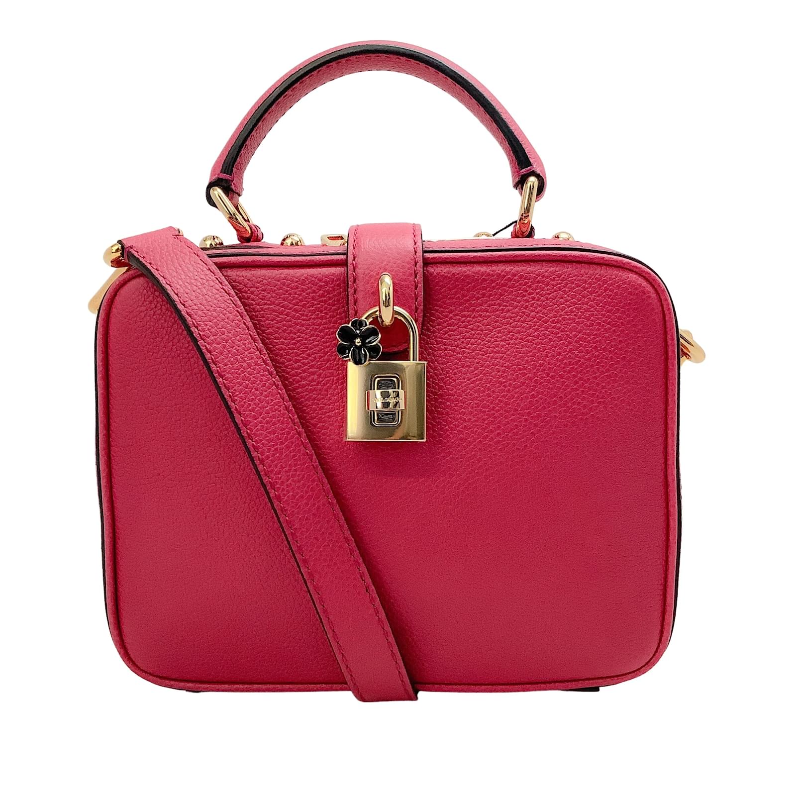 Dolce & Gabbana Box Rosaria Hot Pink Leather Shoulder Bag ref.939770