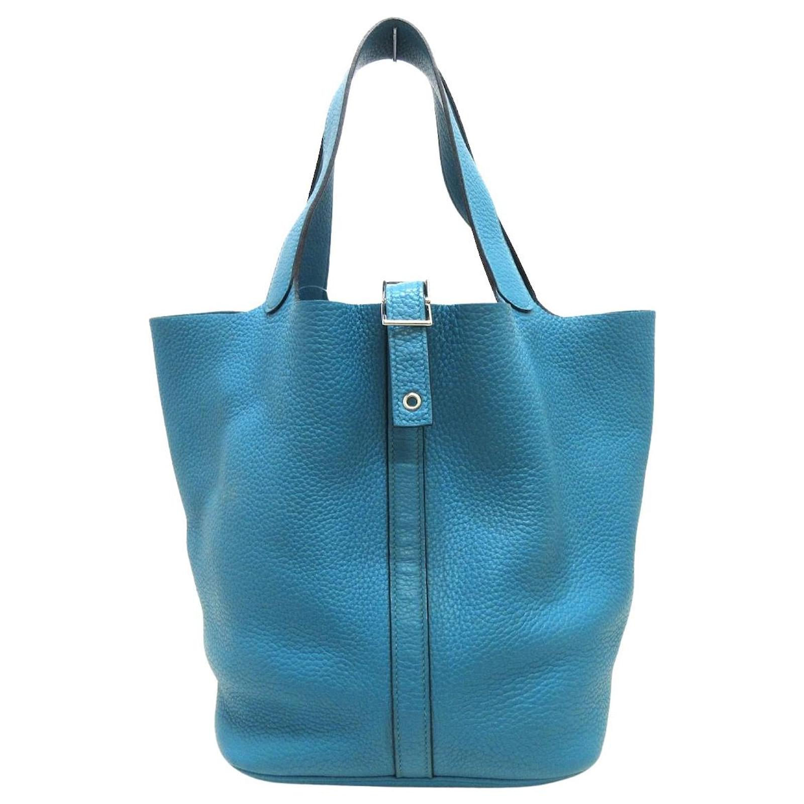 Hermès Picotin Lock Blue Leather ref.940152 - Joli Closet