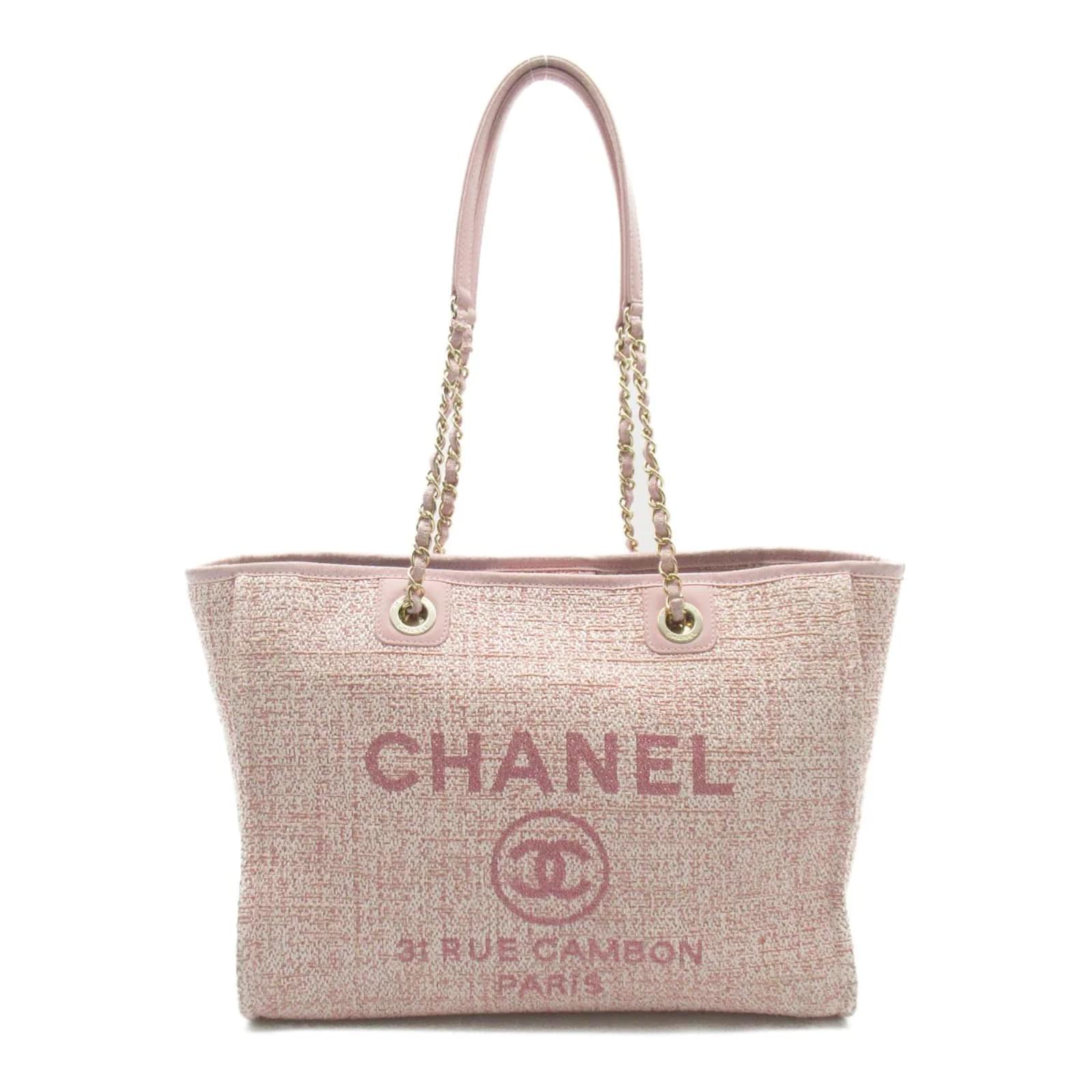 Chanel Tweed Deauville Shopping Tote A67001 Pink Cloth ref.940180 - Joli  Closet