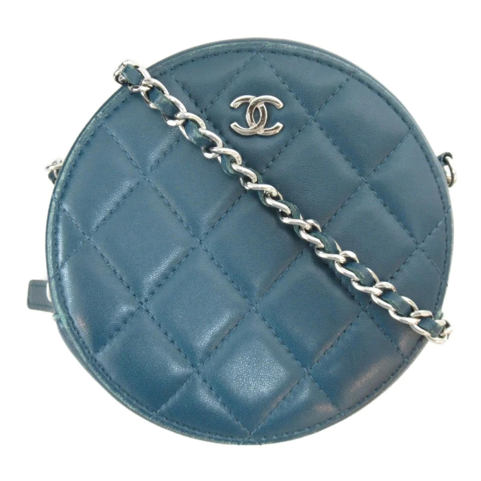 Chanel Round As Earth Quilted Crossbody Bag Green Leather Lambskin