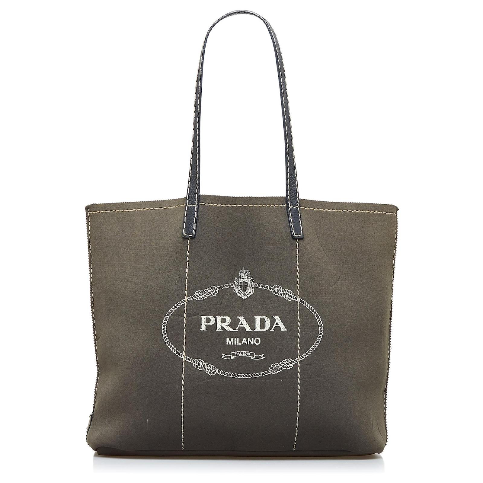 Prada Brown Canapa Logo Tote Bag Taupe Cloth Cloth ref.940836 - Joli Closet