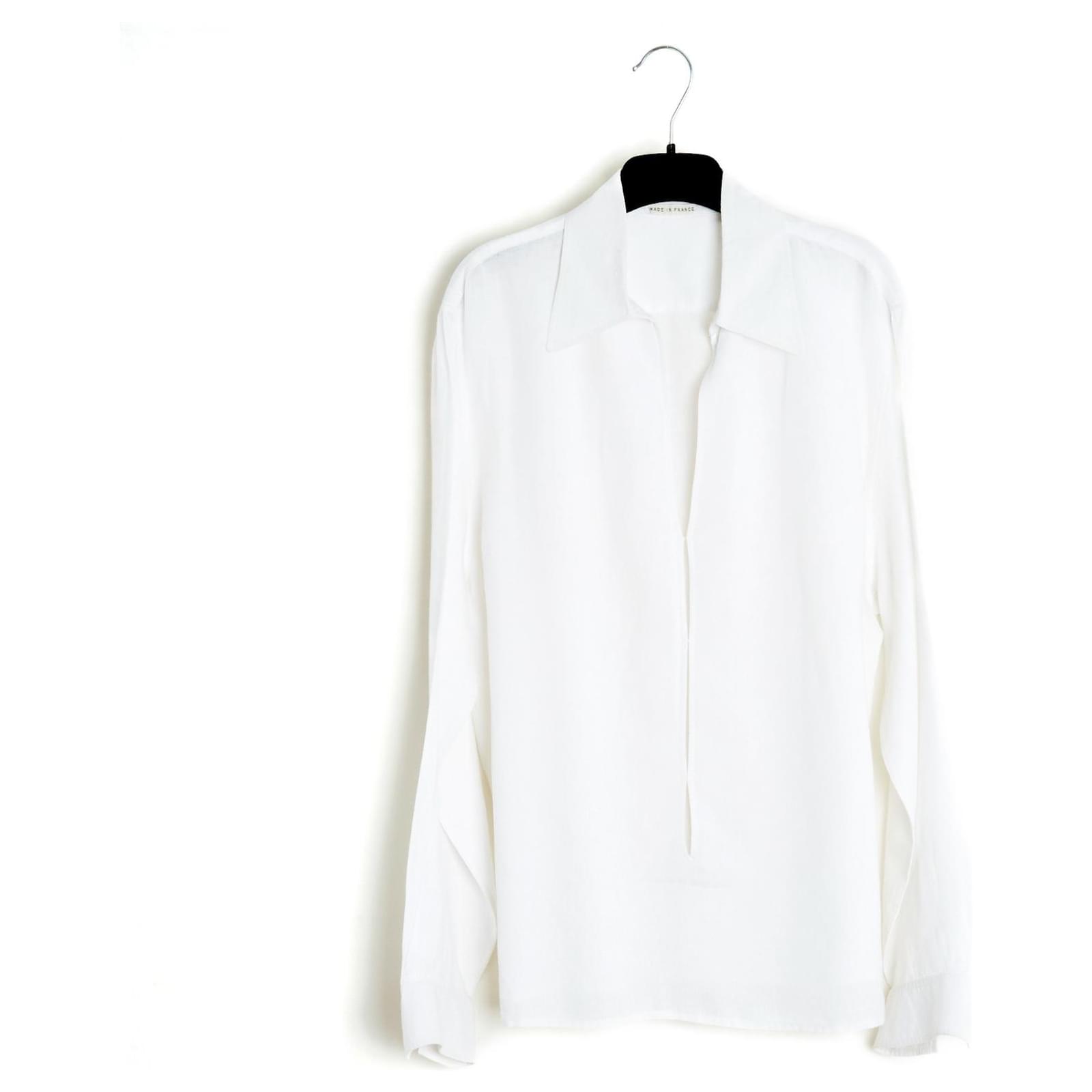 Hermès 99P MARGIELA VAREUSE LINEN WHITE FR38 ref.940939 - Joli Closet