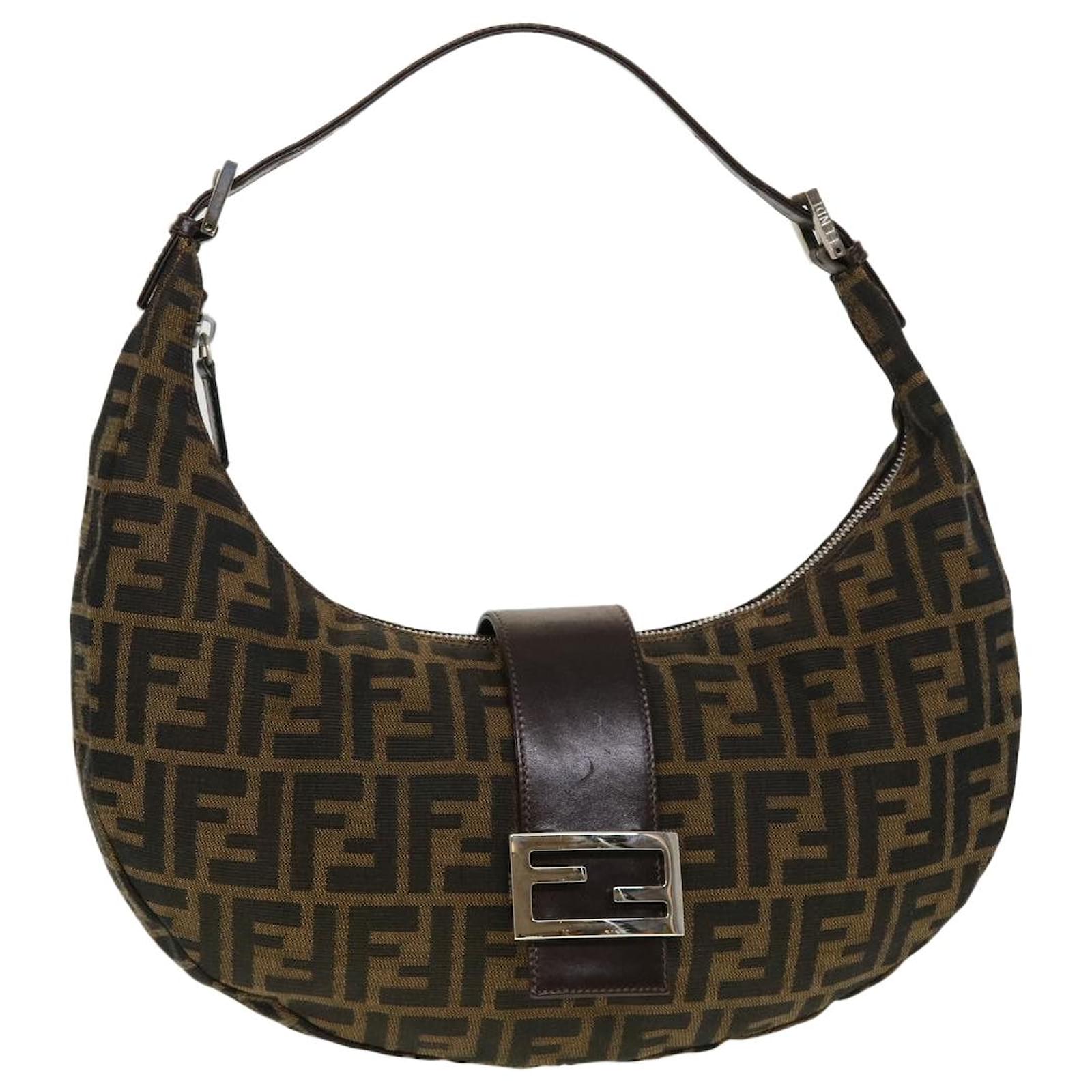 Fendi Zucca Print Mamma Baguette Shoulder Bag, Brown Canvas & Leather