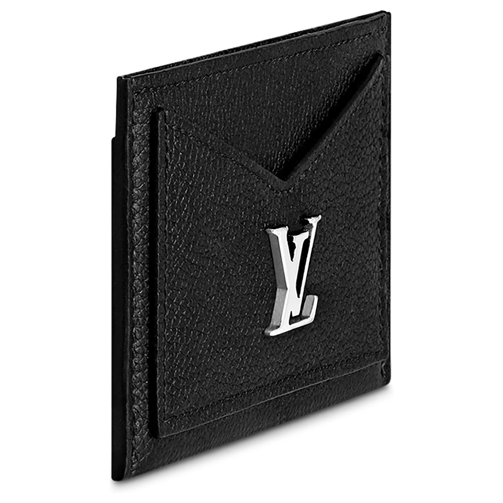 black lv card holder