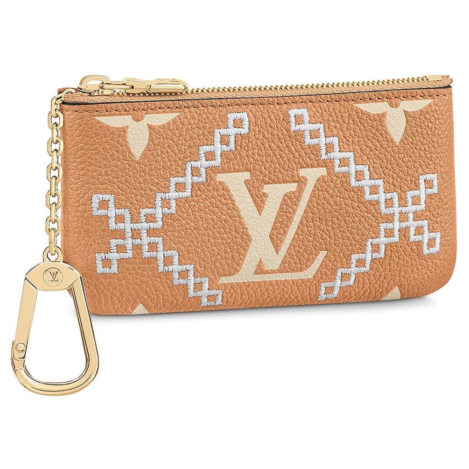 coin card holder leather handbag Louis Vuitton Beige in Leather