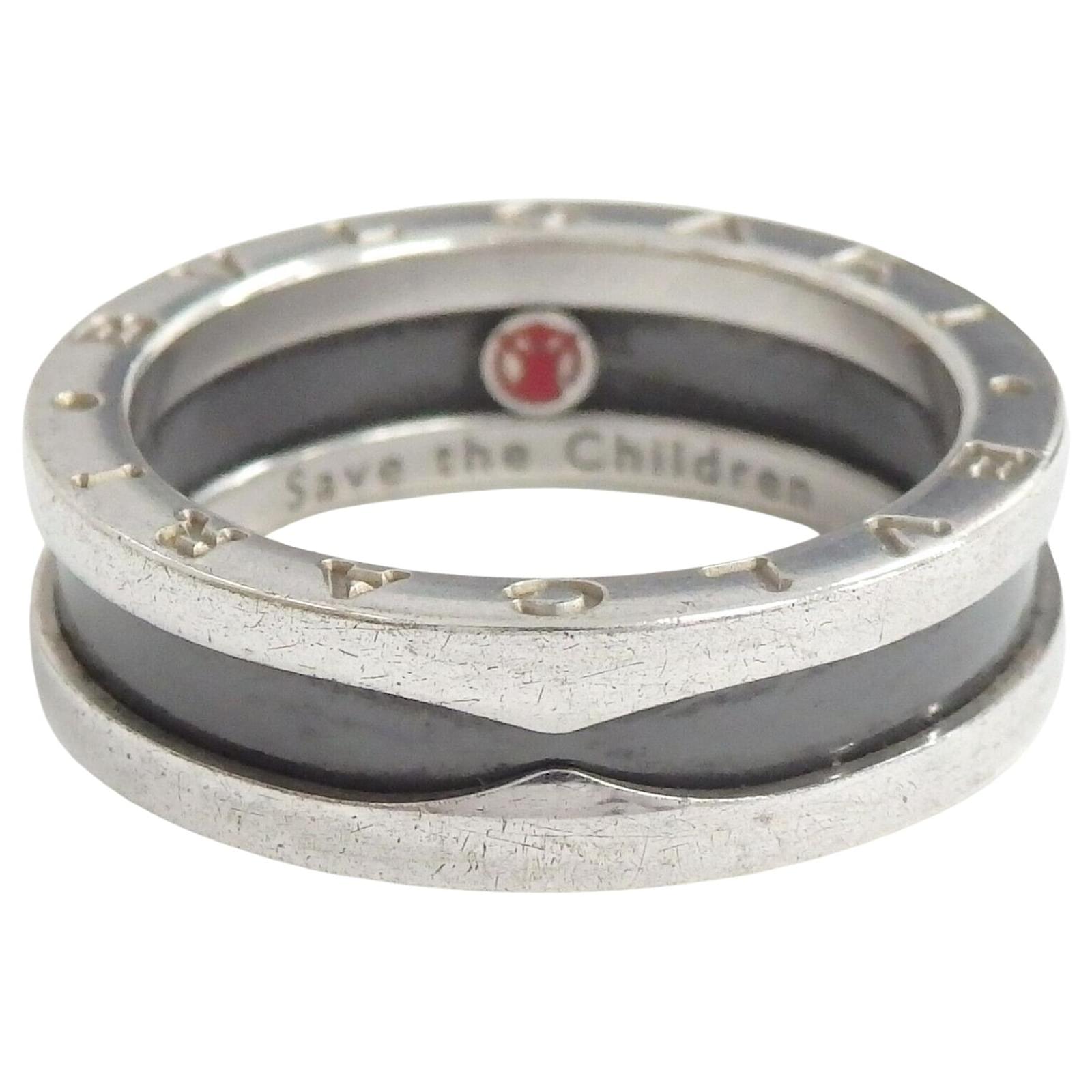 Bvlgari Save the Children Black Ceramic Band in Sterling Silver