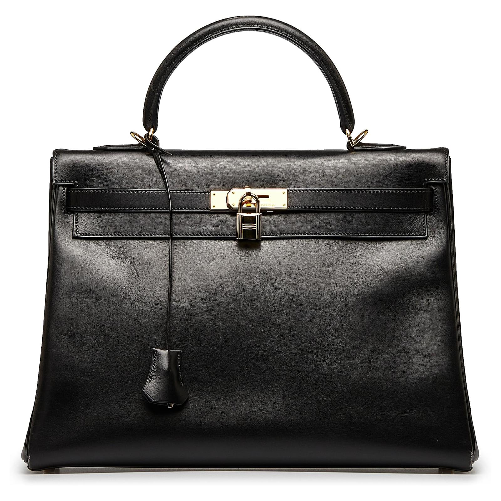 HERMES KELLY 35 BOX CALF BLACK