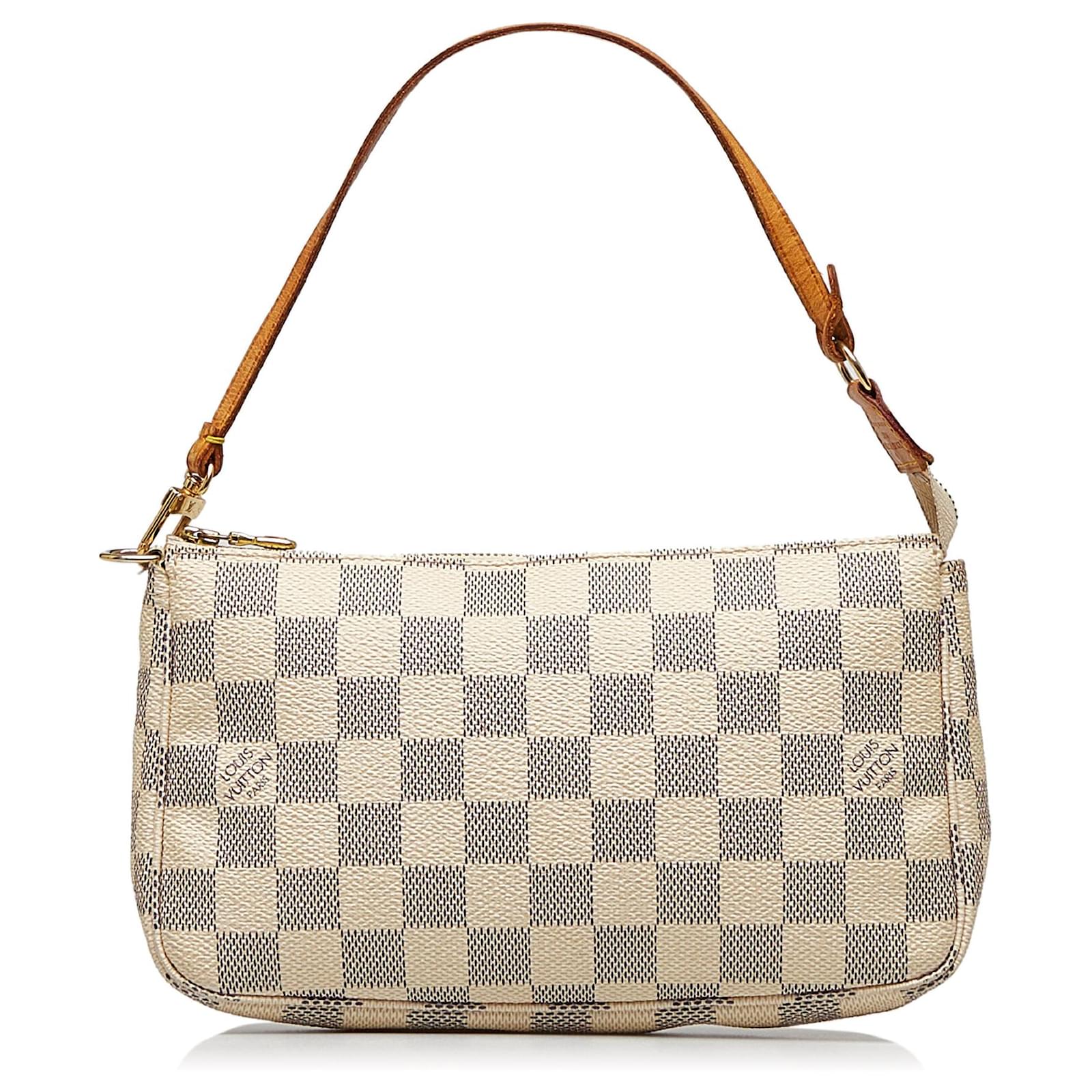 Louis Vuitton Pochette Accessories White Damier Azur Bag