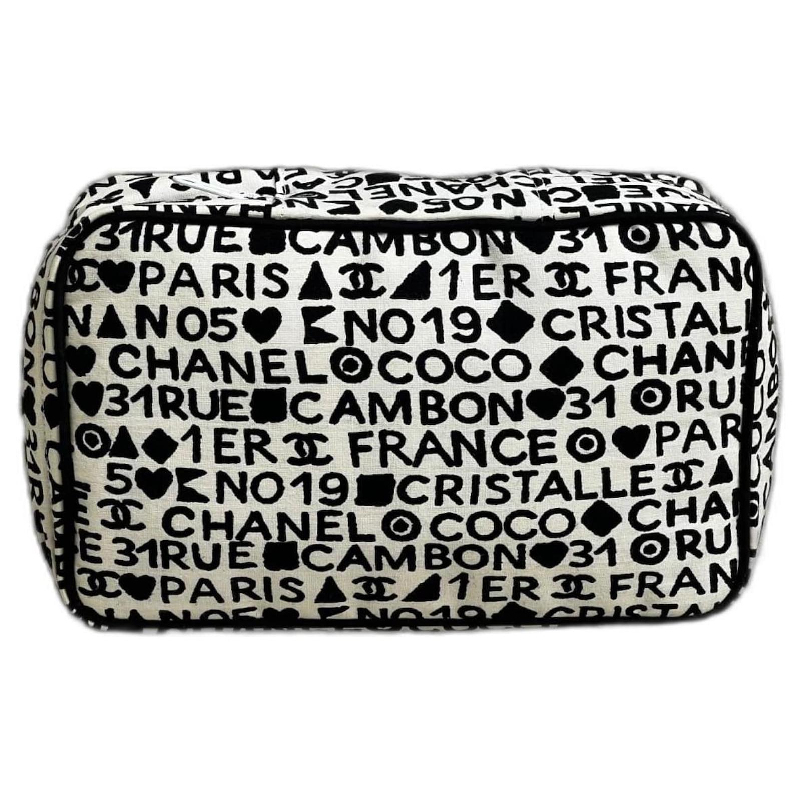 Chanel clutch White Eggshell Cotton ref.941993