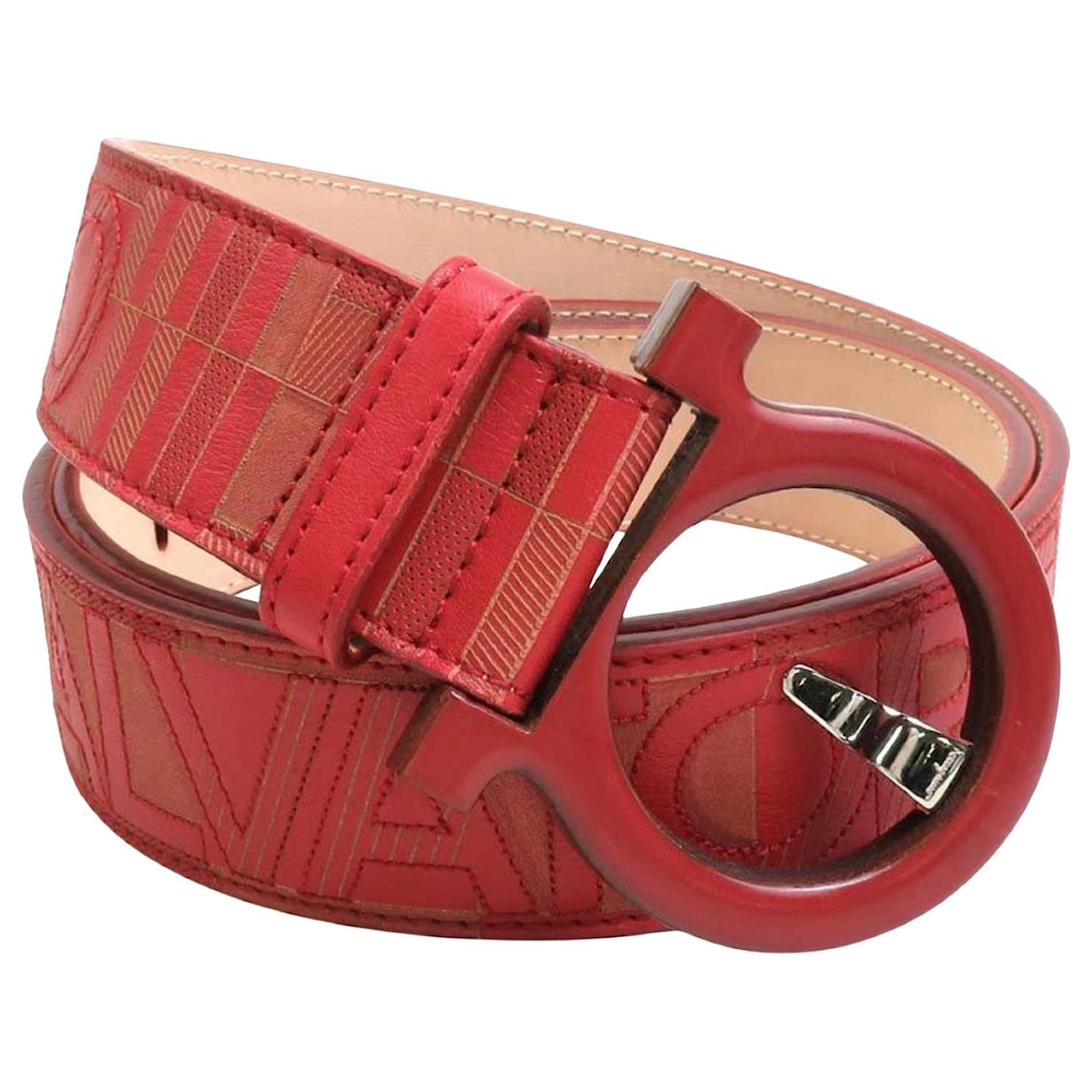 Reversible new Gancini belt, red, Belts Women's