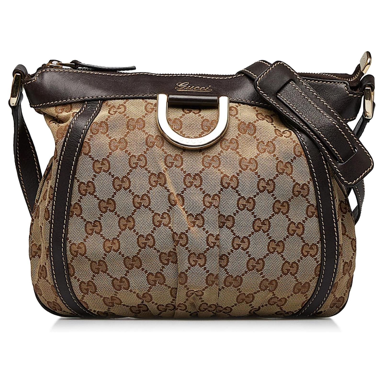 Gucci Vintage - GG Jacquard Abbey Shoulder Bag - Black - Leather