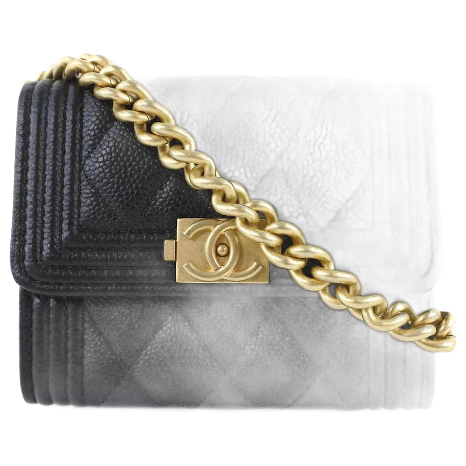 Chanel Quilted Boy Flap Card Holder Navy Caviar Gold Hardware  Coco  Approved Studio