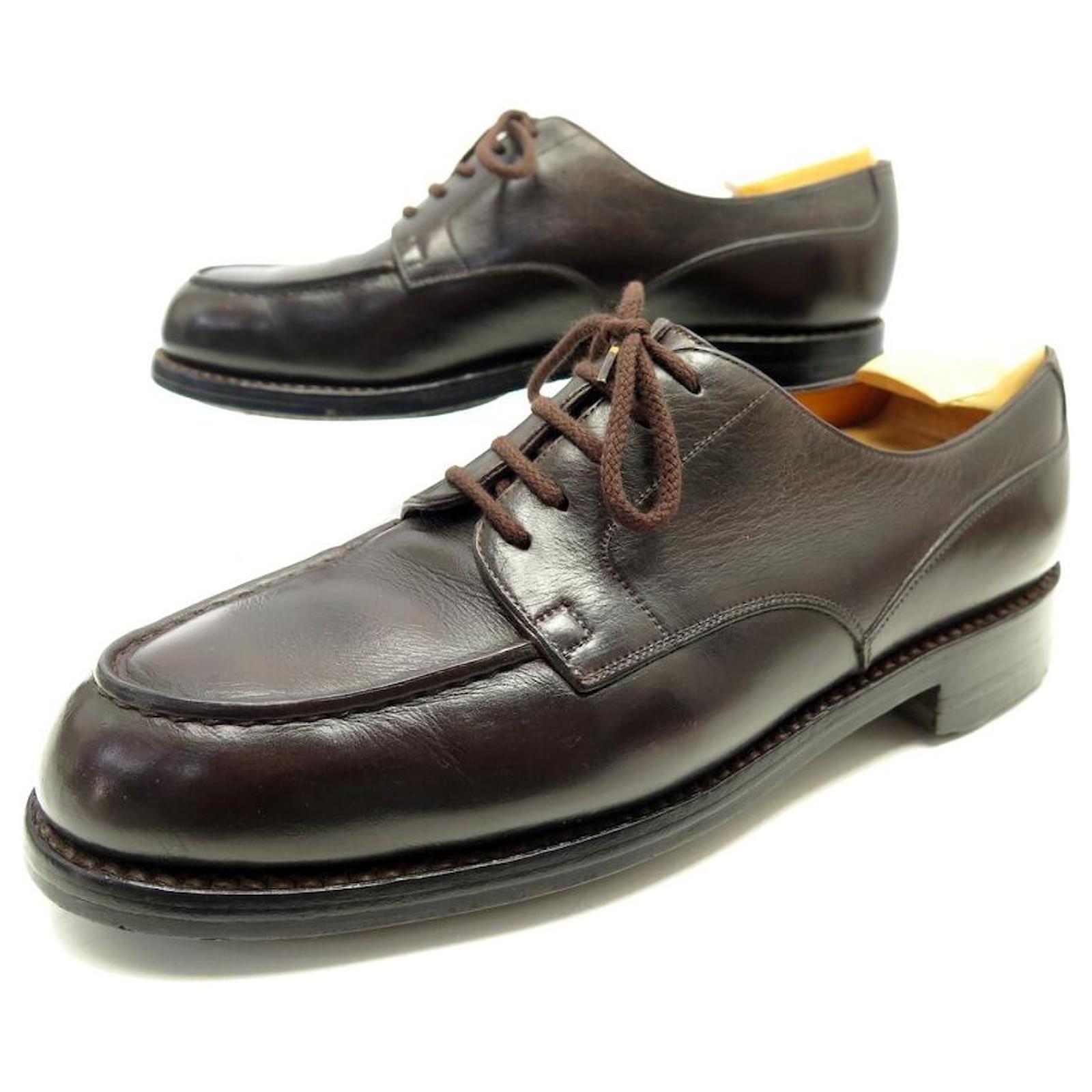 JM WESTON DERBY GOLF SHOES 641 8C 42 BROWN LEATHER SHOES SHOES