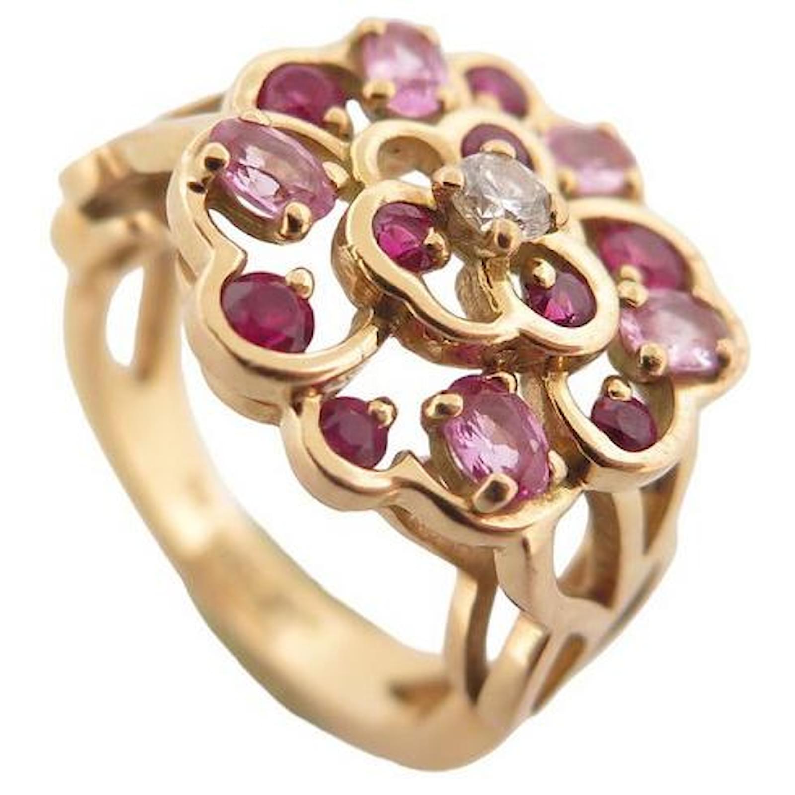 Rings Chanel Chanel Camelia T RING50 in Yellow Gold 18K Ruby & Diamond 0.1 ct Yellow Gold Ring