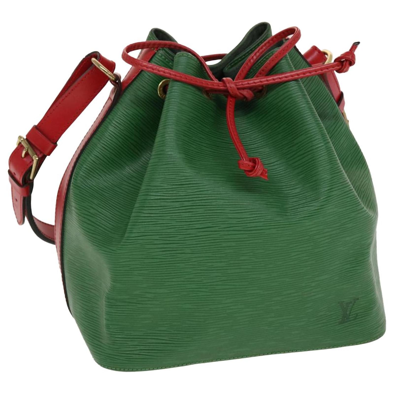 LOUIS VUITTON Epi Petit Noe Bicolor Shoulder Bag Green Red M44147 LV Auth  ai476