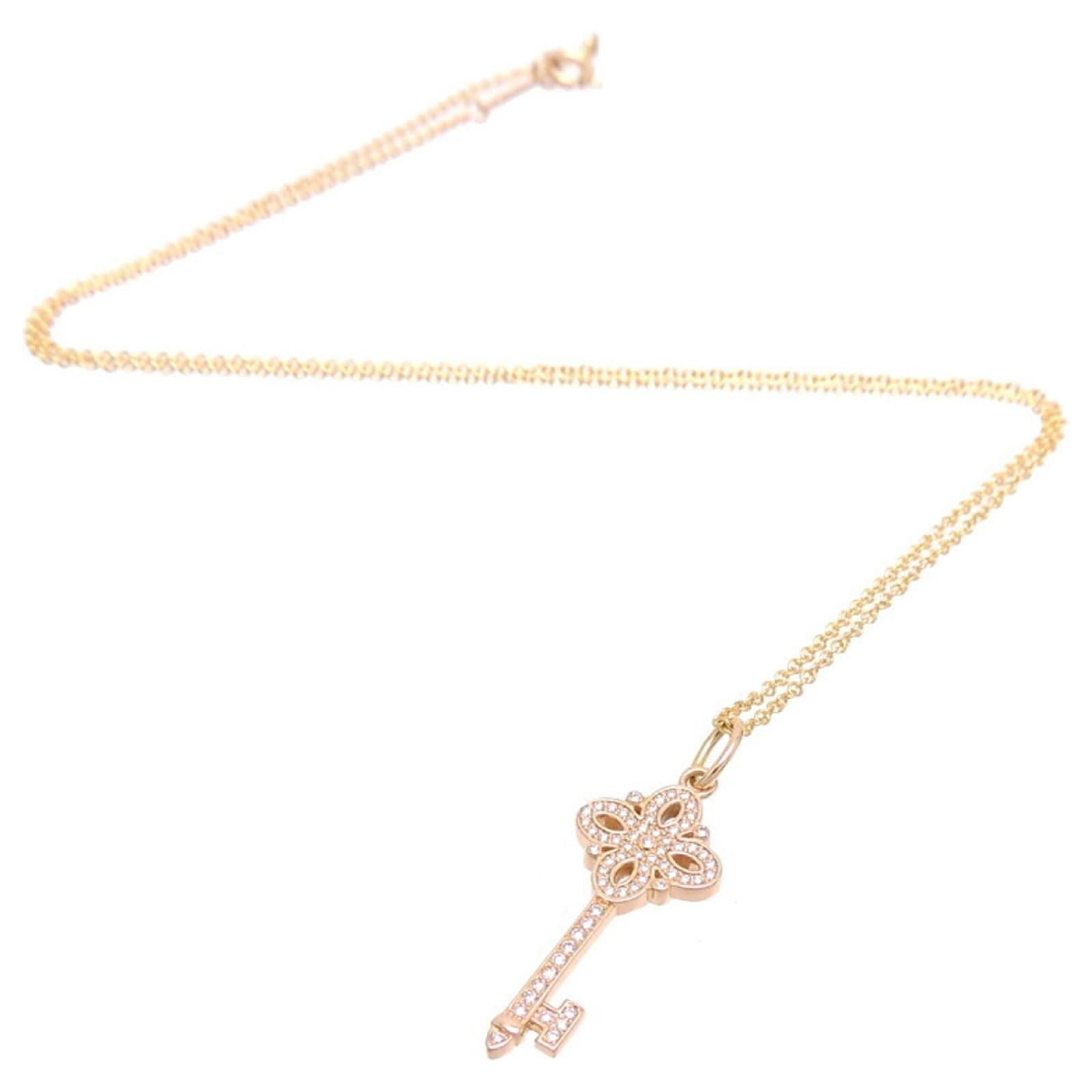 Tiffany Keys fleur de lis key pendant in 18k rose gold with