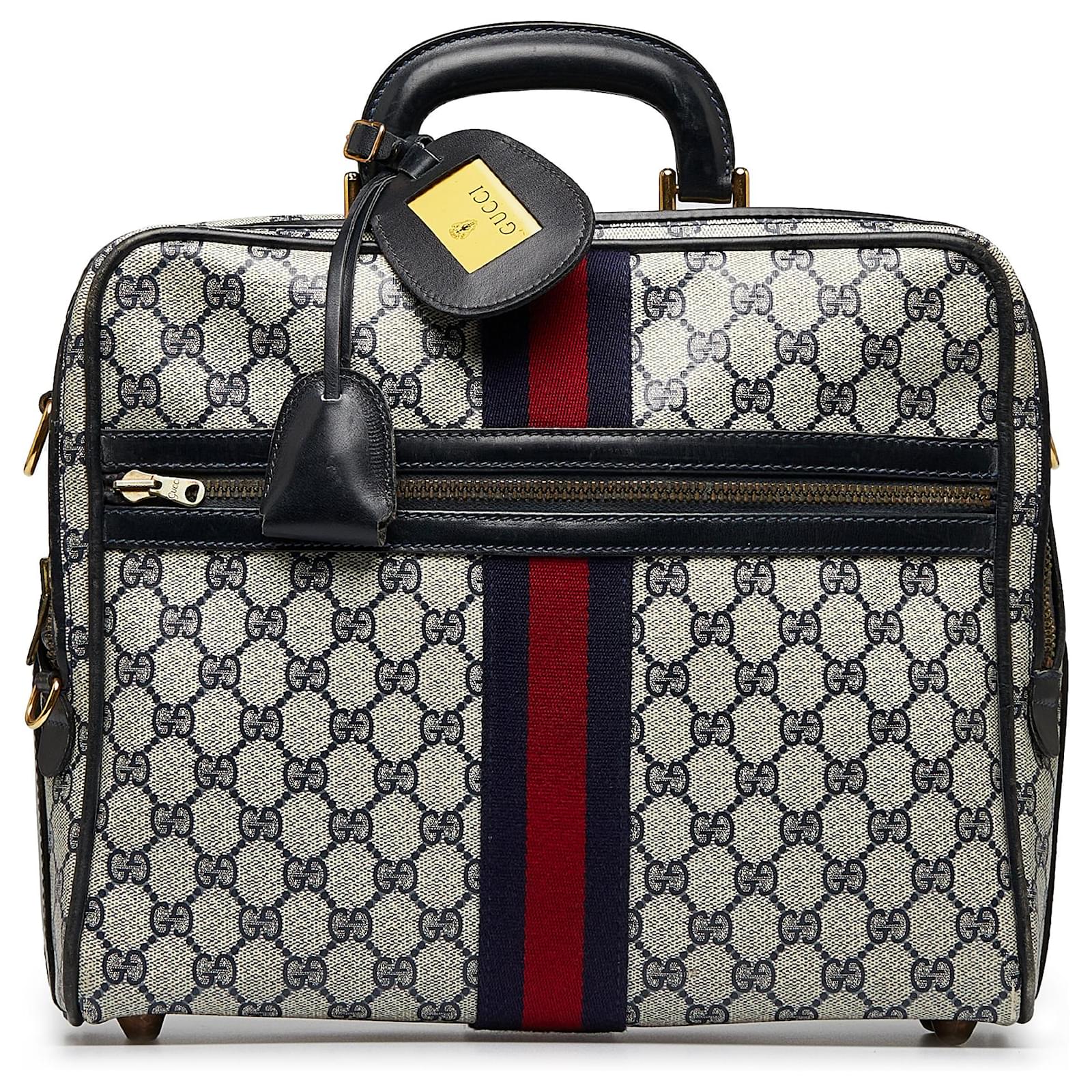 Gucci GG Supreme Web Vintage Suitcase Travel Bag