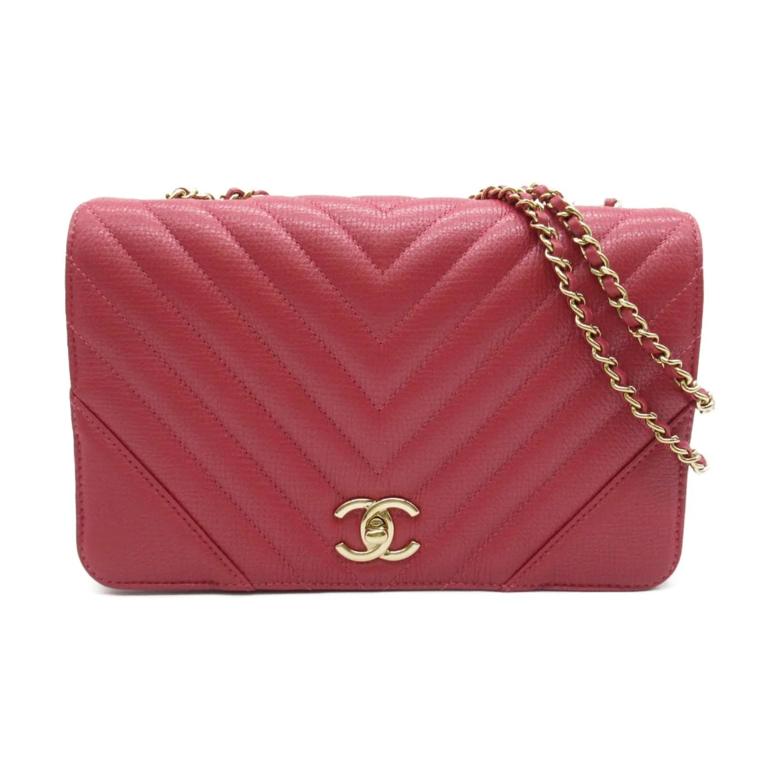 Chanel Chevron Flap Bag Pink Leather Lambskin ref.944683 - Joli Closet
