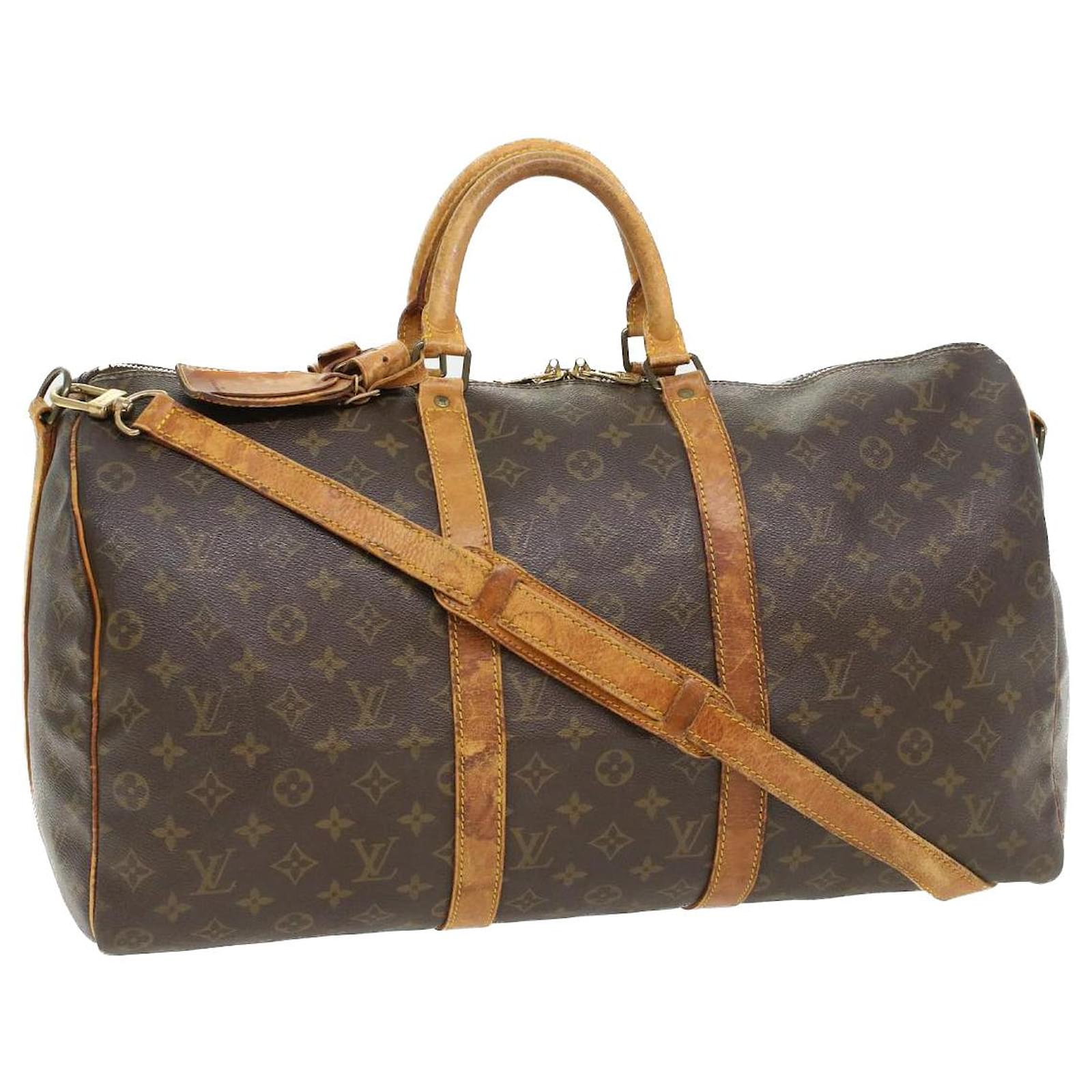 Auth LOUIS VUITTON Keepall Bandouliere 50 Monogram Canvas Full Set