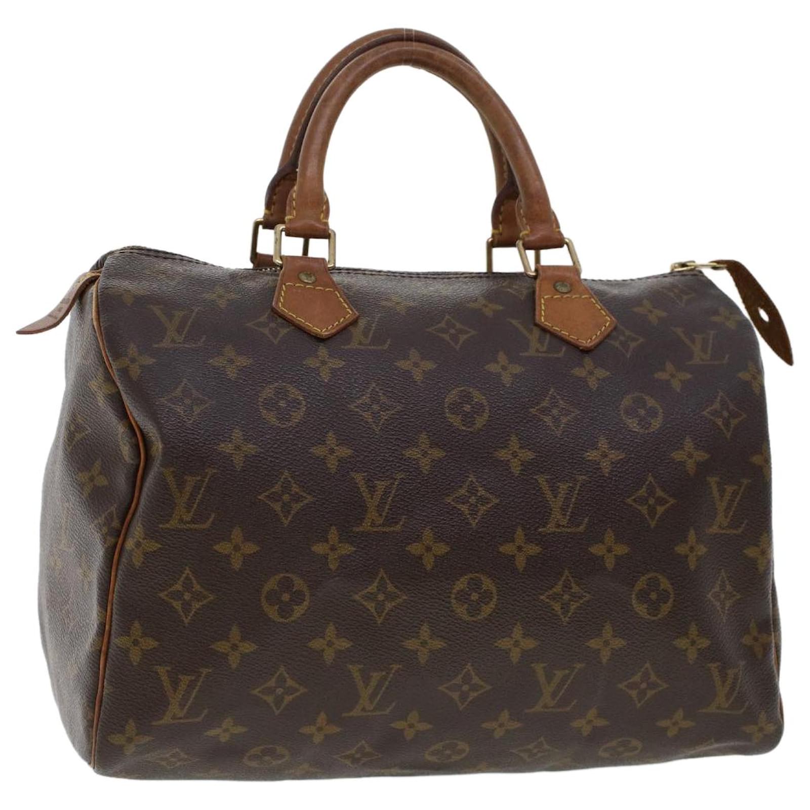 Louis Vuitton Mini Boston Bag Handbag Brown Monogram M41524 Speedy 35 Made  In Fr