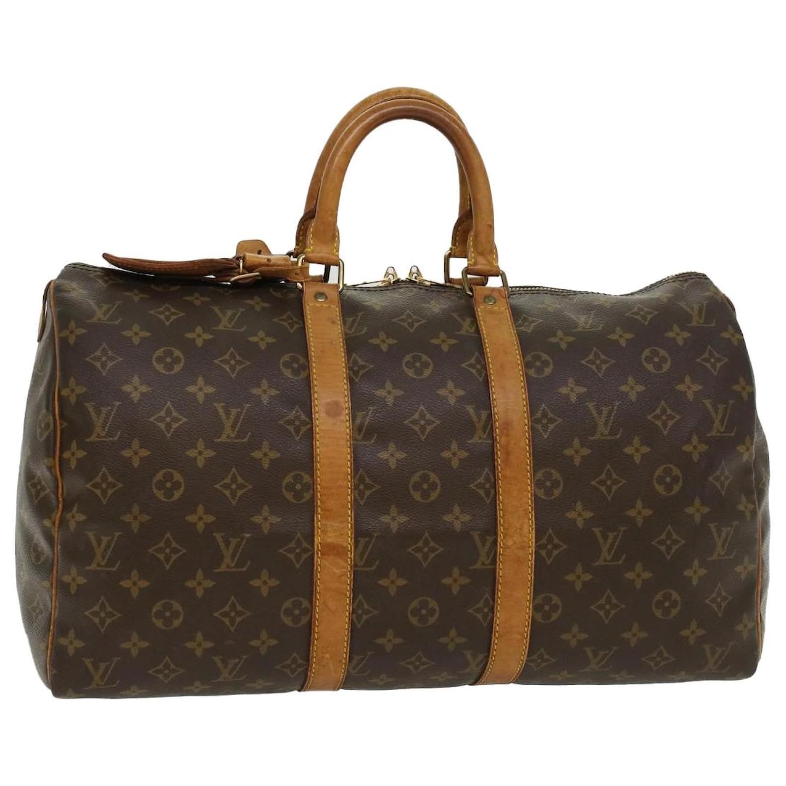 Louis Vuitton Brown Monogram Keepall 45 Boston Bag