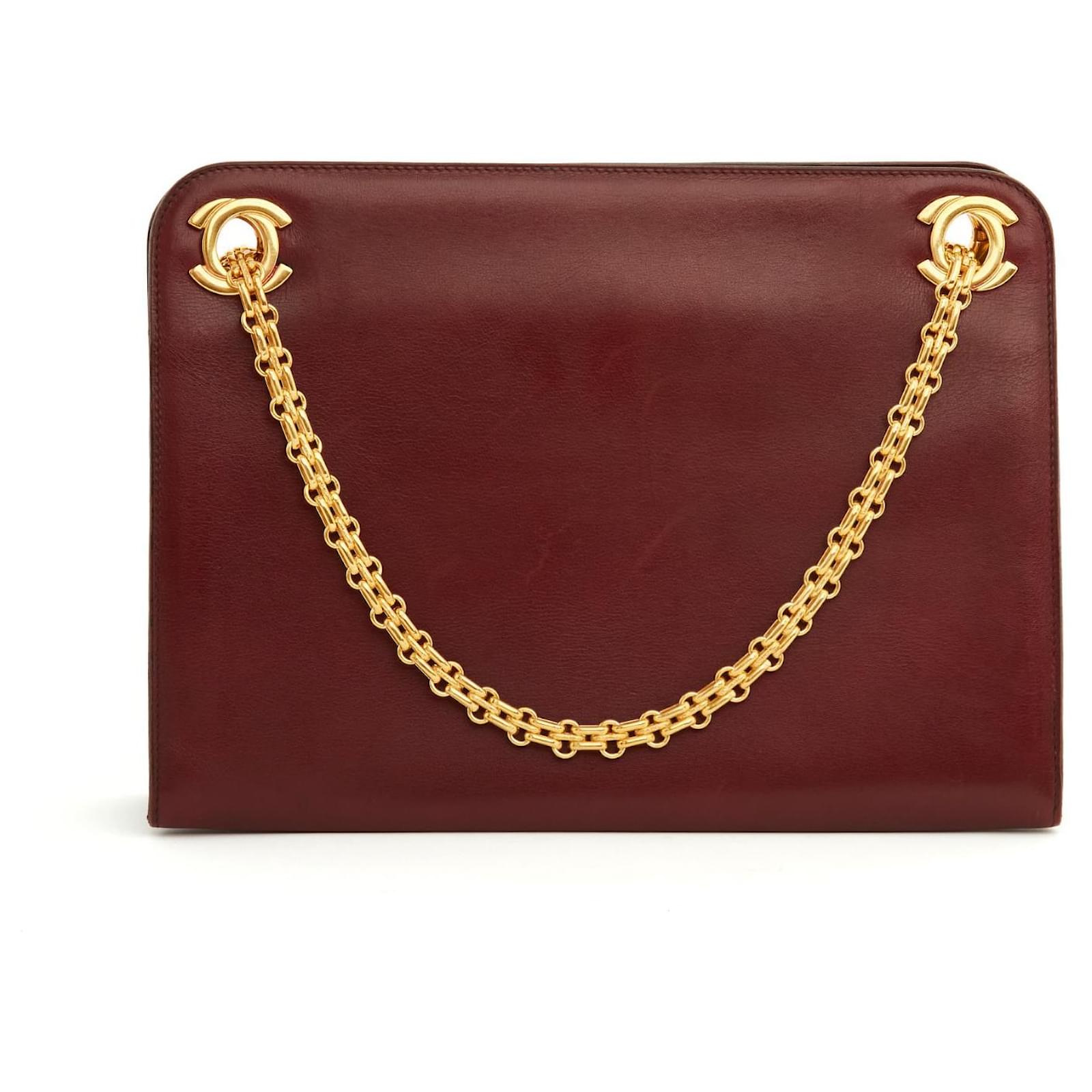 Handbags Chanel Timeless 1980s Burgundy Leather CC Bag