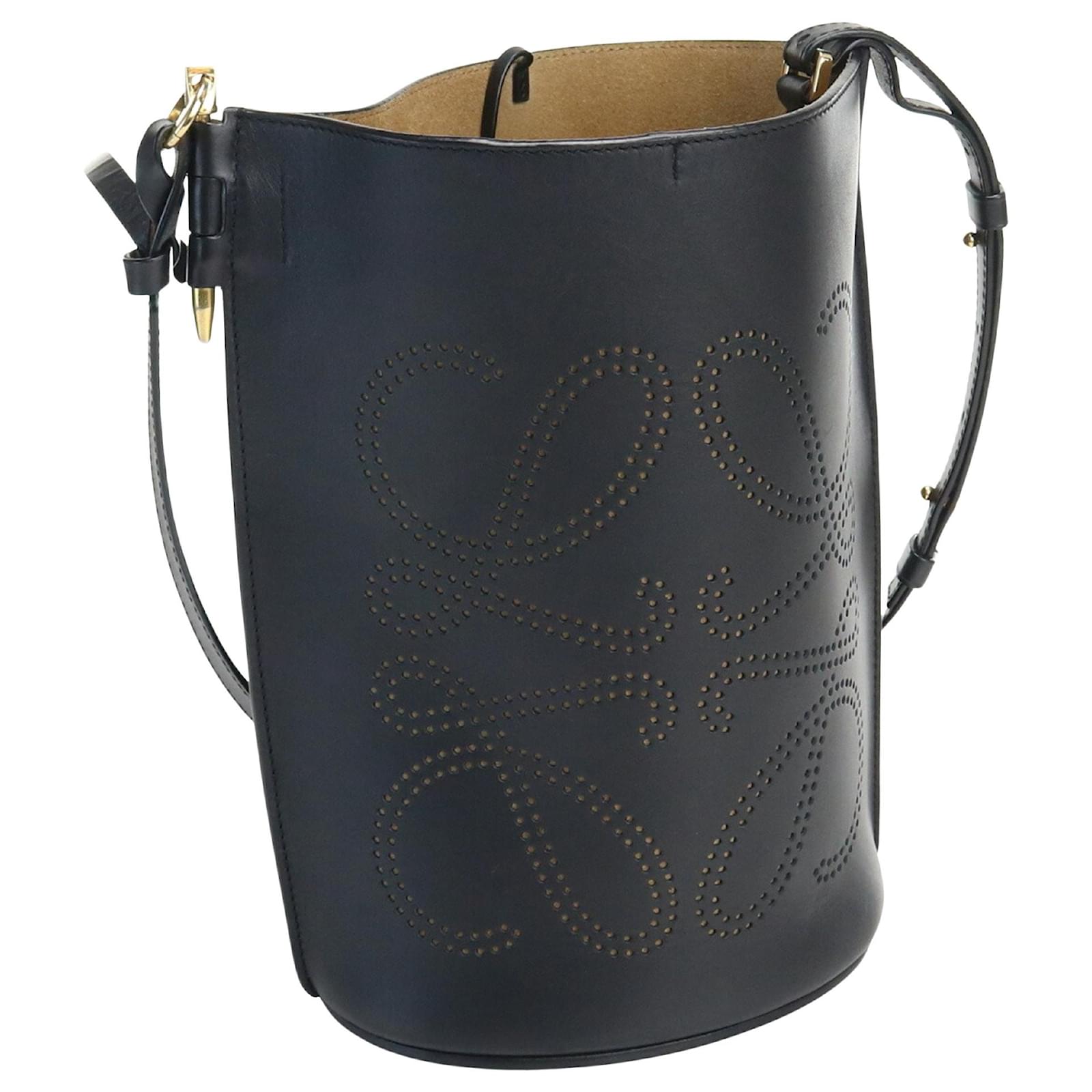 Loewe Gate Leather Bucket Bag in Black