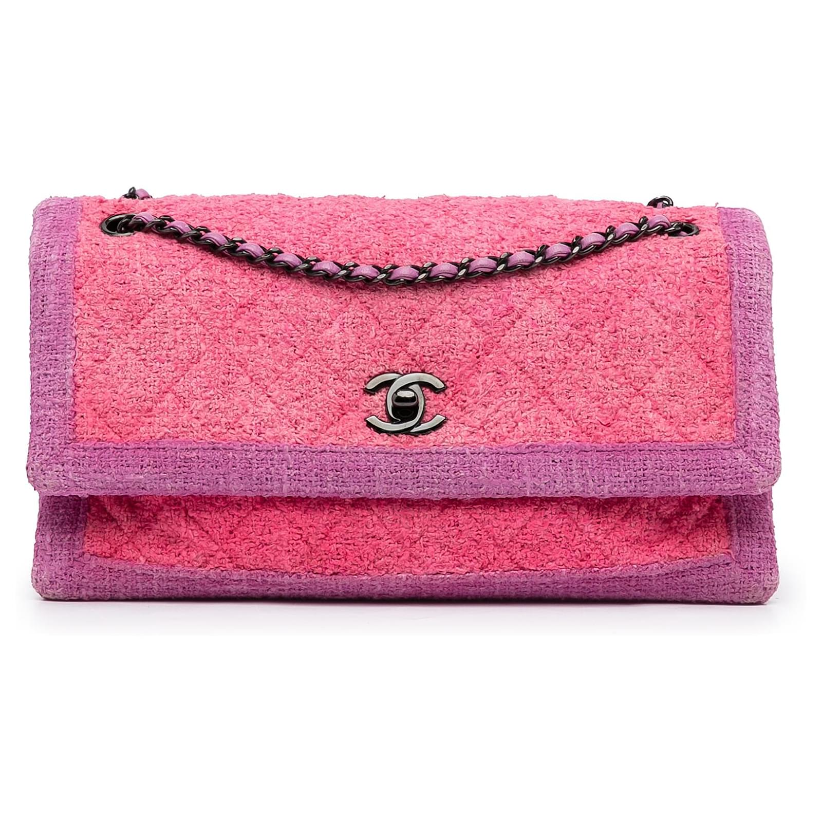 Chanel Pink Tweed Wallet on Chain