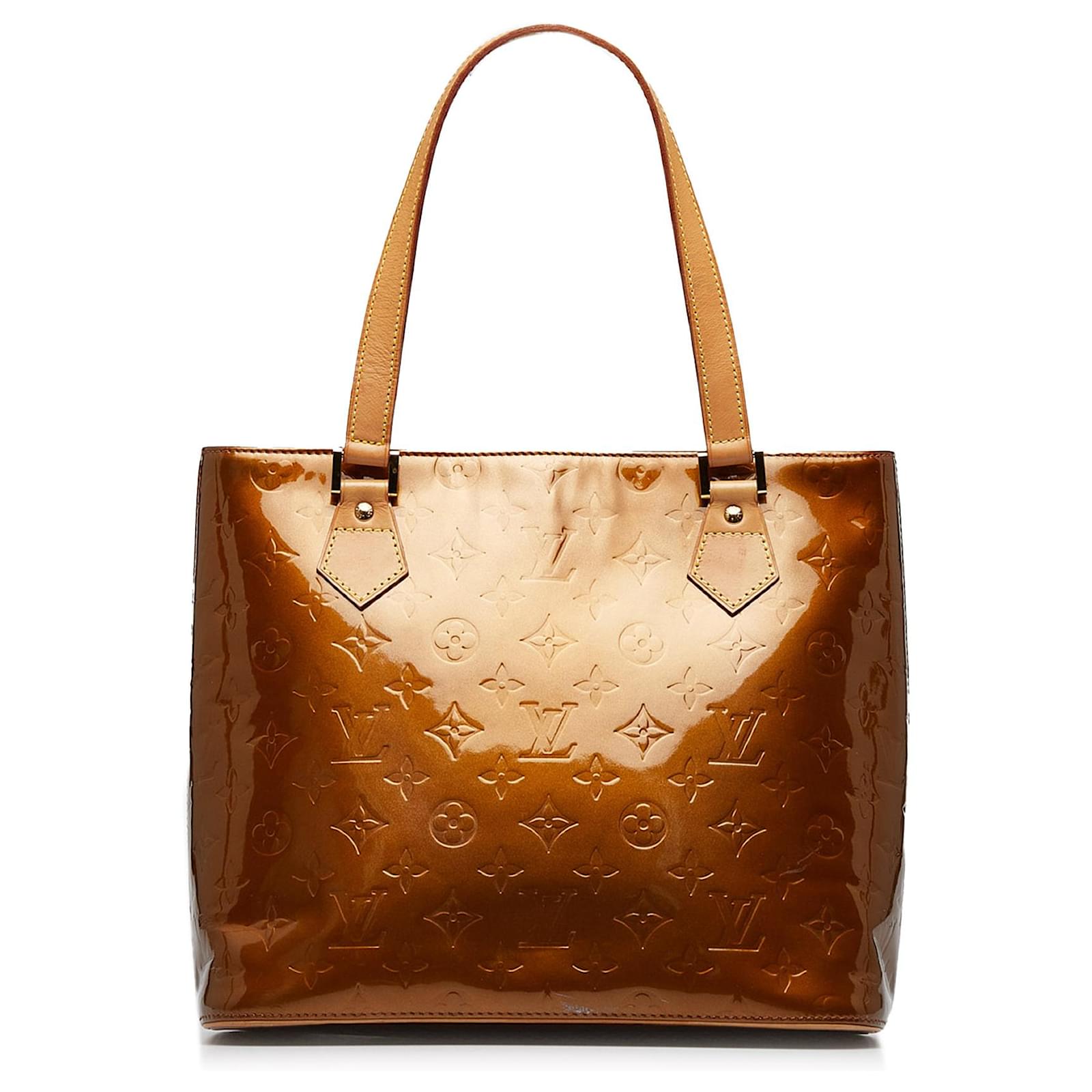 LOUIS VUITTON Houston Monogram Vernis Leather Tote Bag Bronze