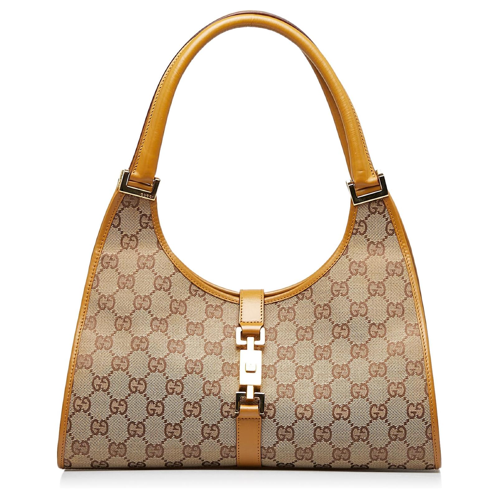 Gucci Brown GG Canvas Jackie Bardot Beige Cloth Cloth ref.945619