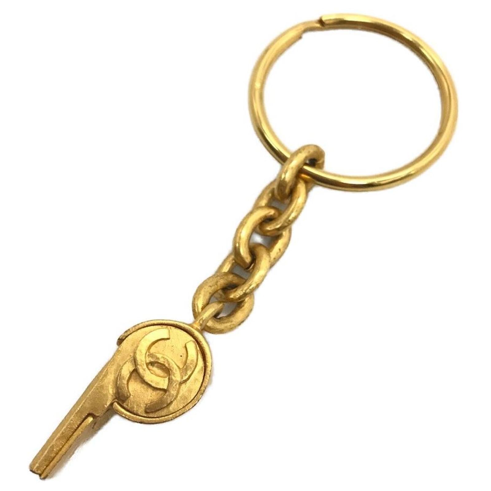 Chanel CC Coco Gold Tone Key Chain Chanel