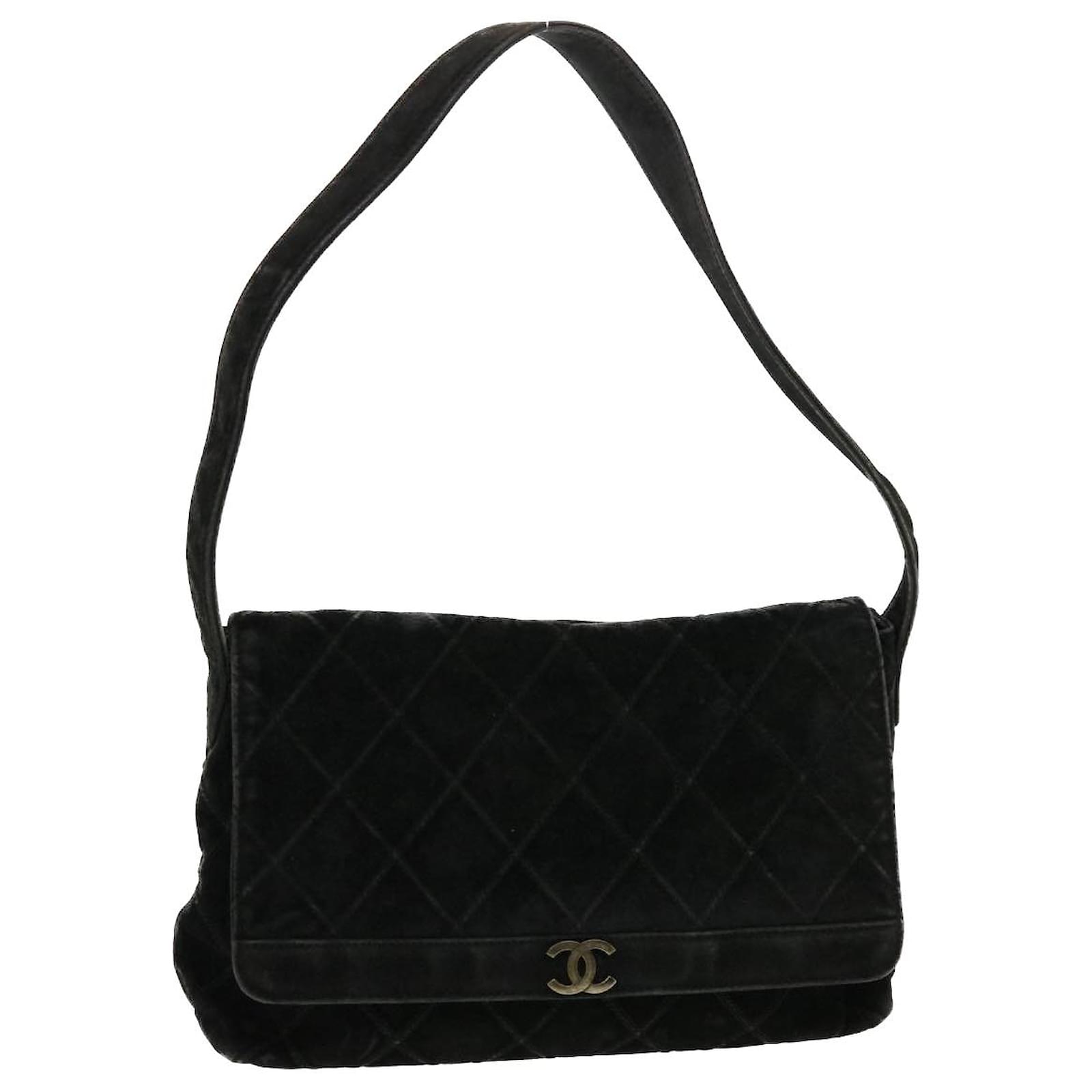 Used] Chanel CHANEL Suede Shoulder Bag Coco Mark Turn Lock Brown
