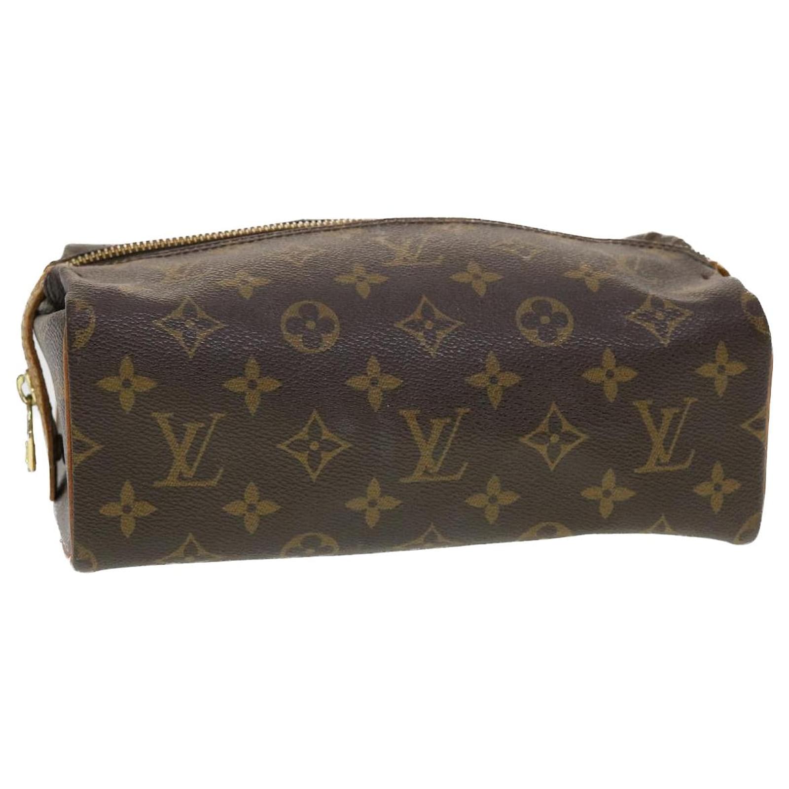 Auth Louis Vuitton Vintage Monogram Trousse Ronde Pen Case Pouch