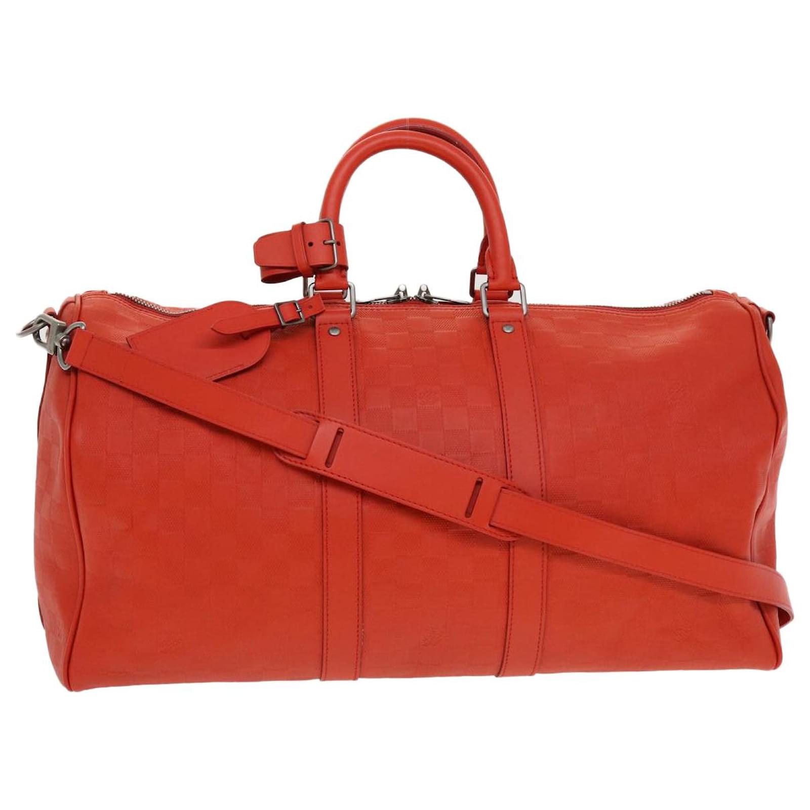 Handbags Louis Vuitton Louis Vuitton Damier Infini Keepall Bandouliere 45 Bag Fusion N41142 Auth 43817a
