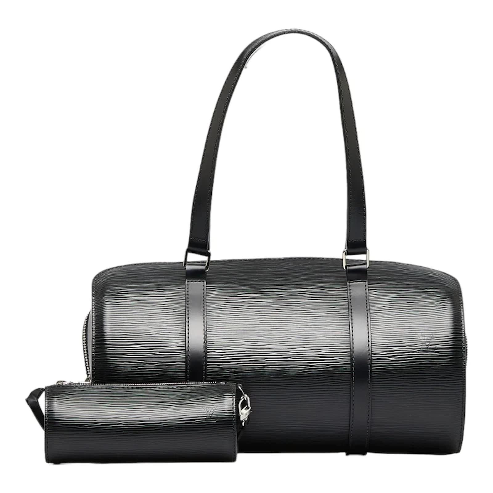 Louis Vuitton Epi Soufflot with Pouch M52222 Black Leather Pony
