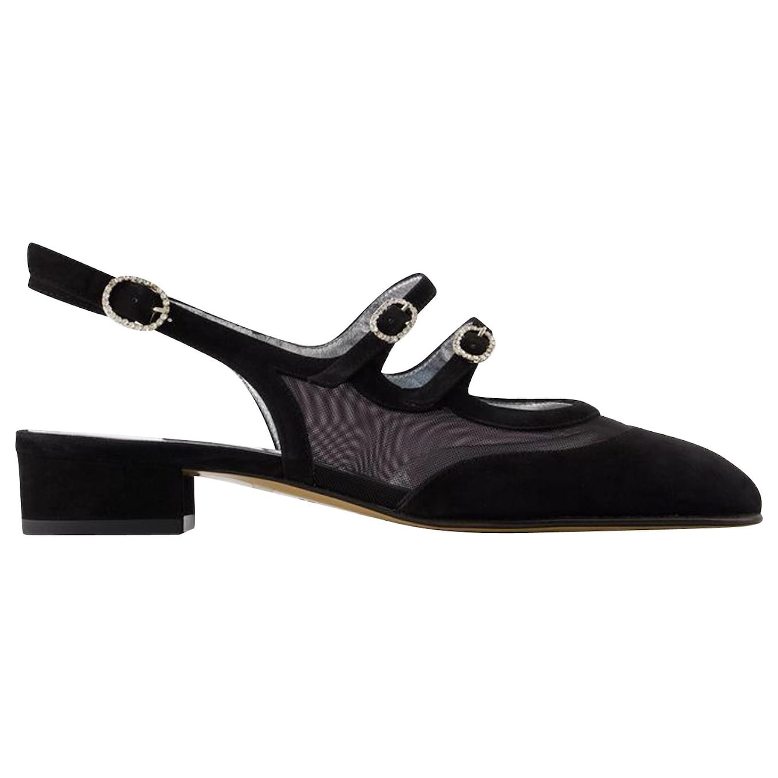 【関税込み】Peach Night Pumps - Carel - Black - Velvet Peach Night Pumps - Carel - Black - Velvet Leather ref