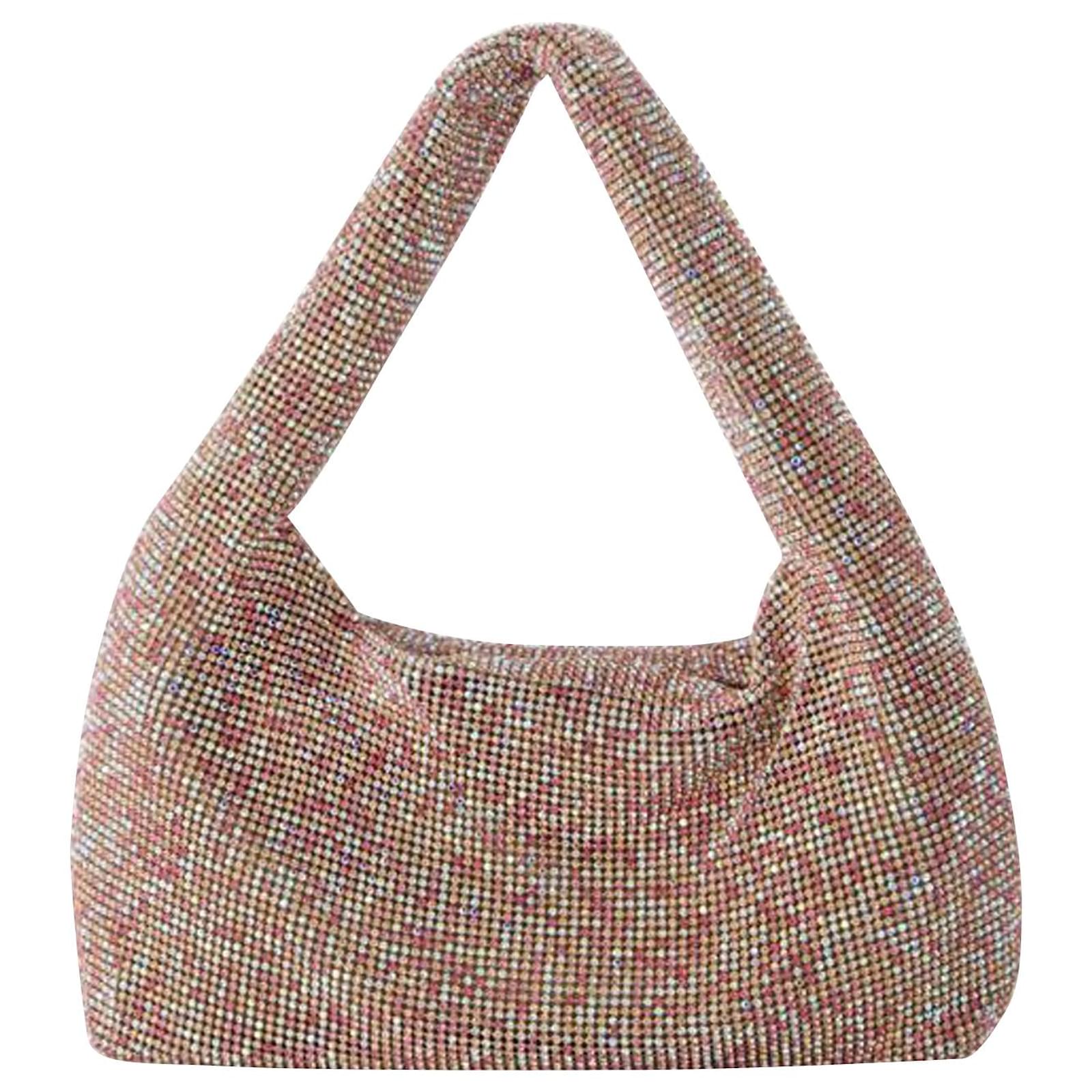 Donna Karan Mini Crystal Mesh Armpit Bag - Kara - Polyester - Pink
