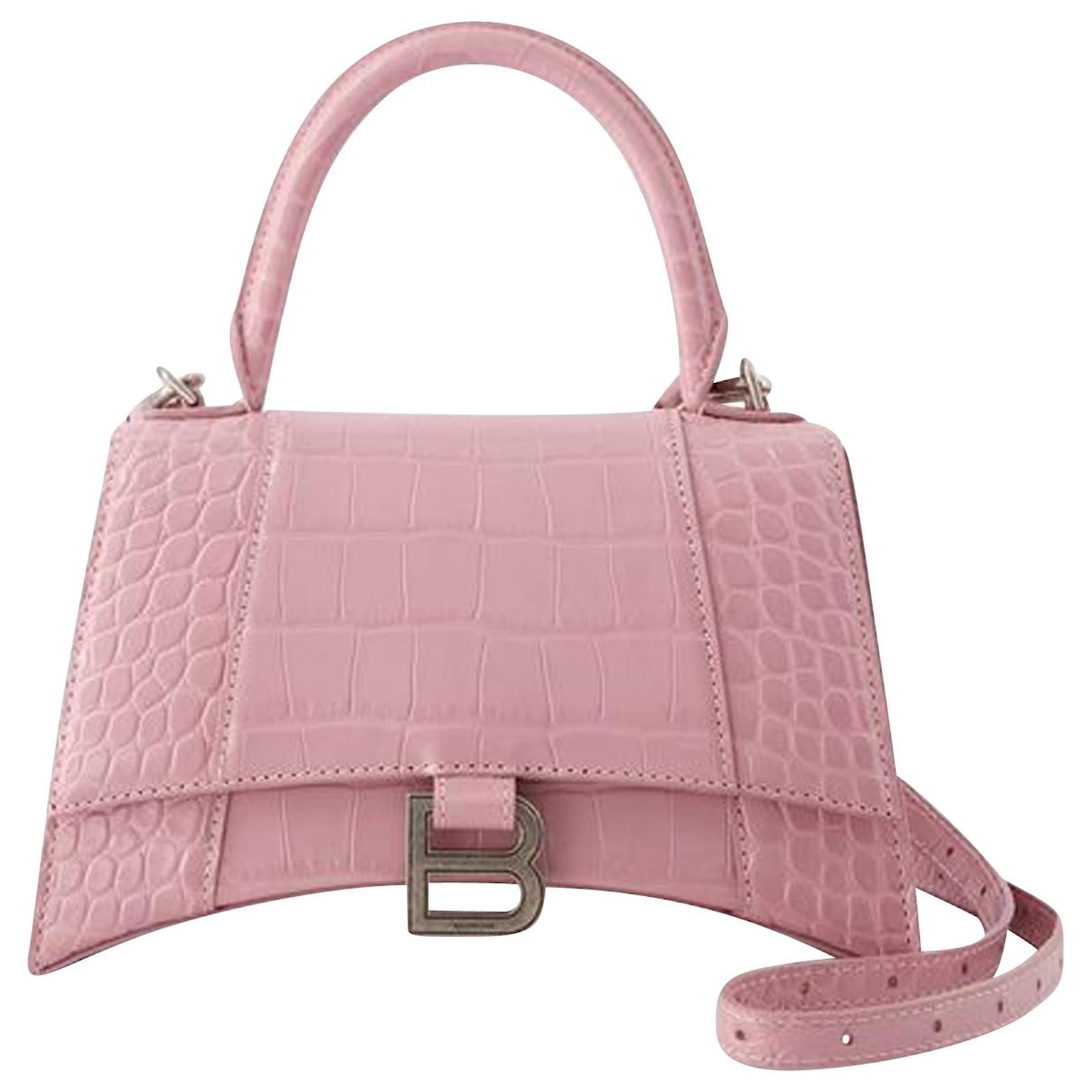 Hourglass S Bag - Balenciaga - Leather - Powder Pink Pony-style ...