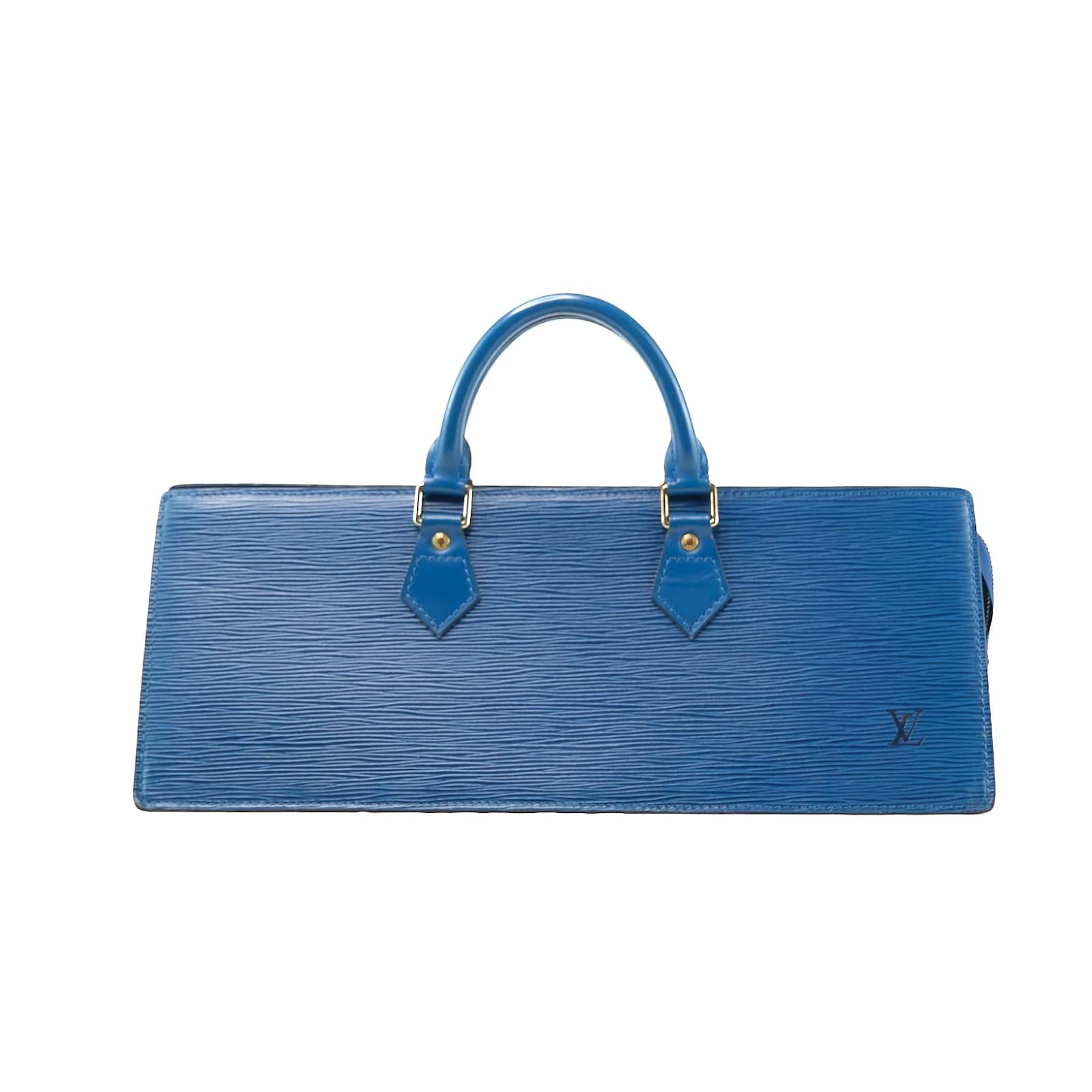 Louis Vuitton Epi Sac Triangle Bag Blue Leather Pony-style