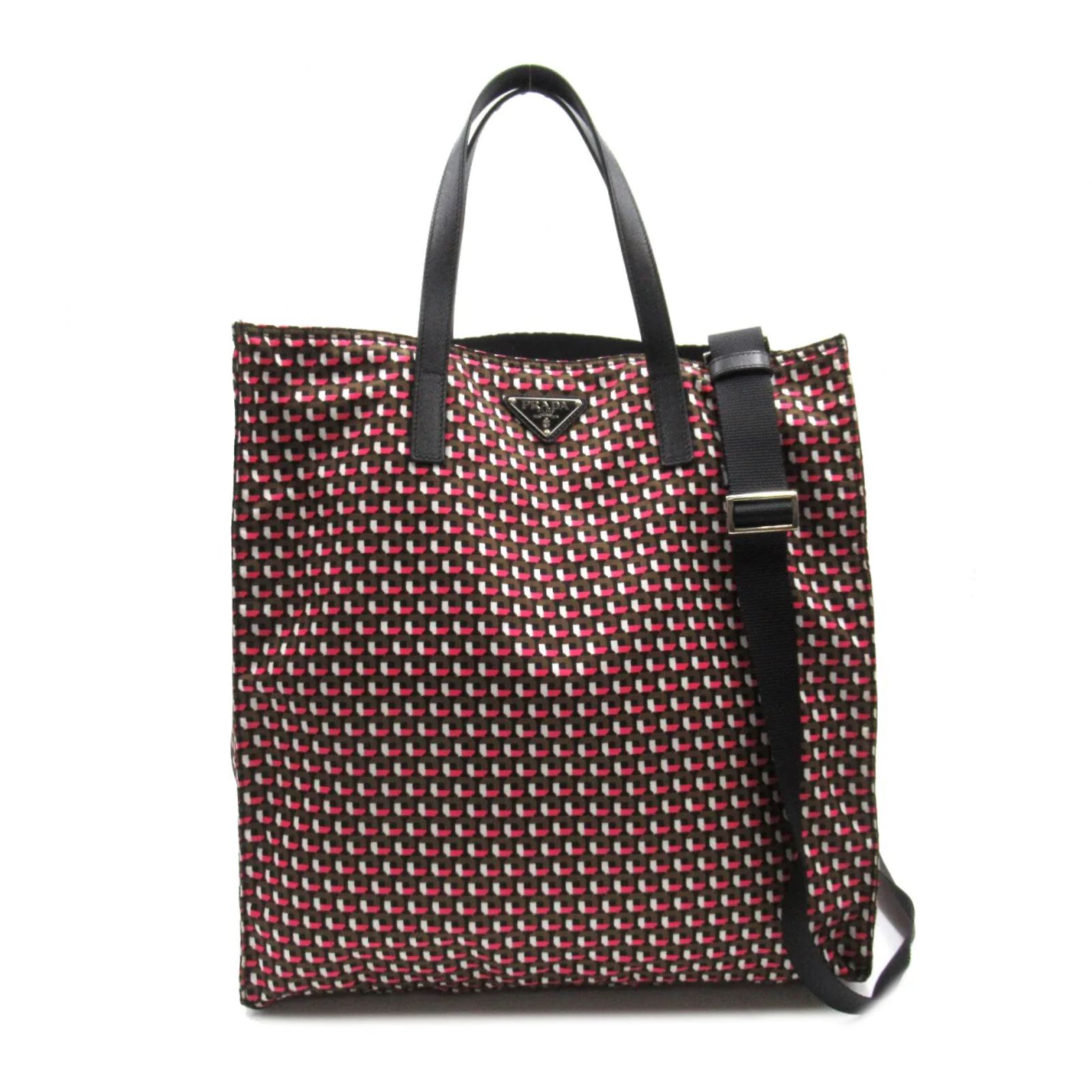 Tote Prada Tessuto Stampato Satchel BN2641 Red Cloth ref.JC947517 
