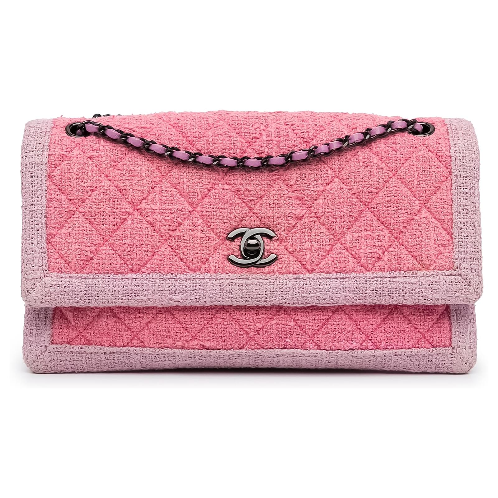 Chanel Pink Classic Tweed Flap Purple Cloth ref.947881 - Joli Closet